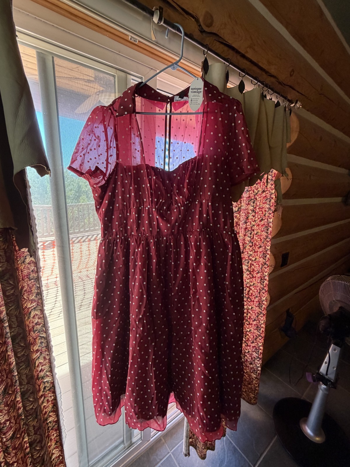 Unique Vintage Burgandy Dress
