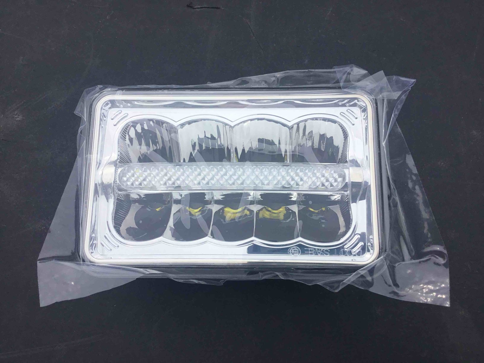 4Mudders 4x6 LED Rectangular Headlight Chrome Reflector Single Light NEW