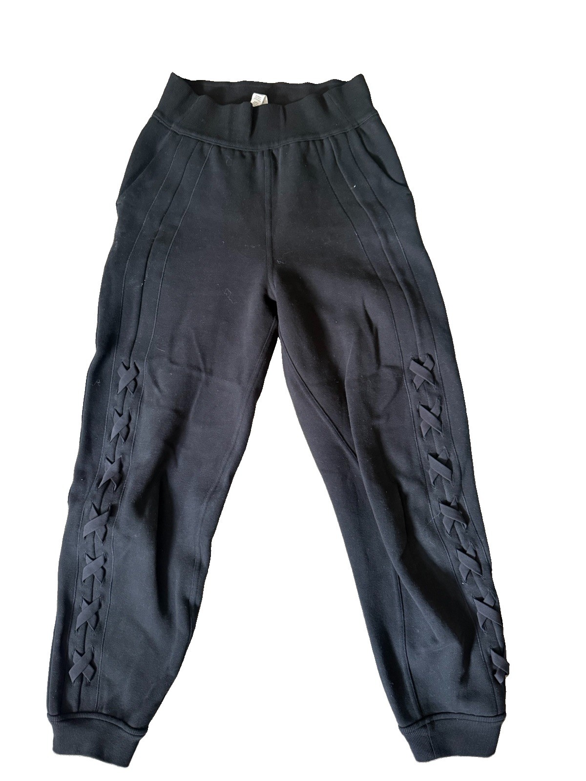 Lululemon Women’s Size 2 Black Jogger Pants Lace Up Side Detail Pockets
