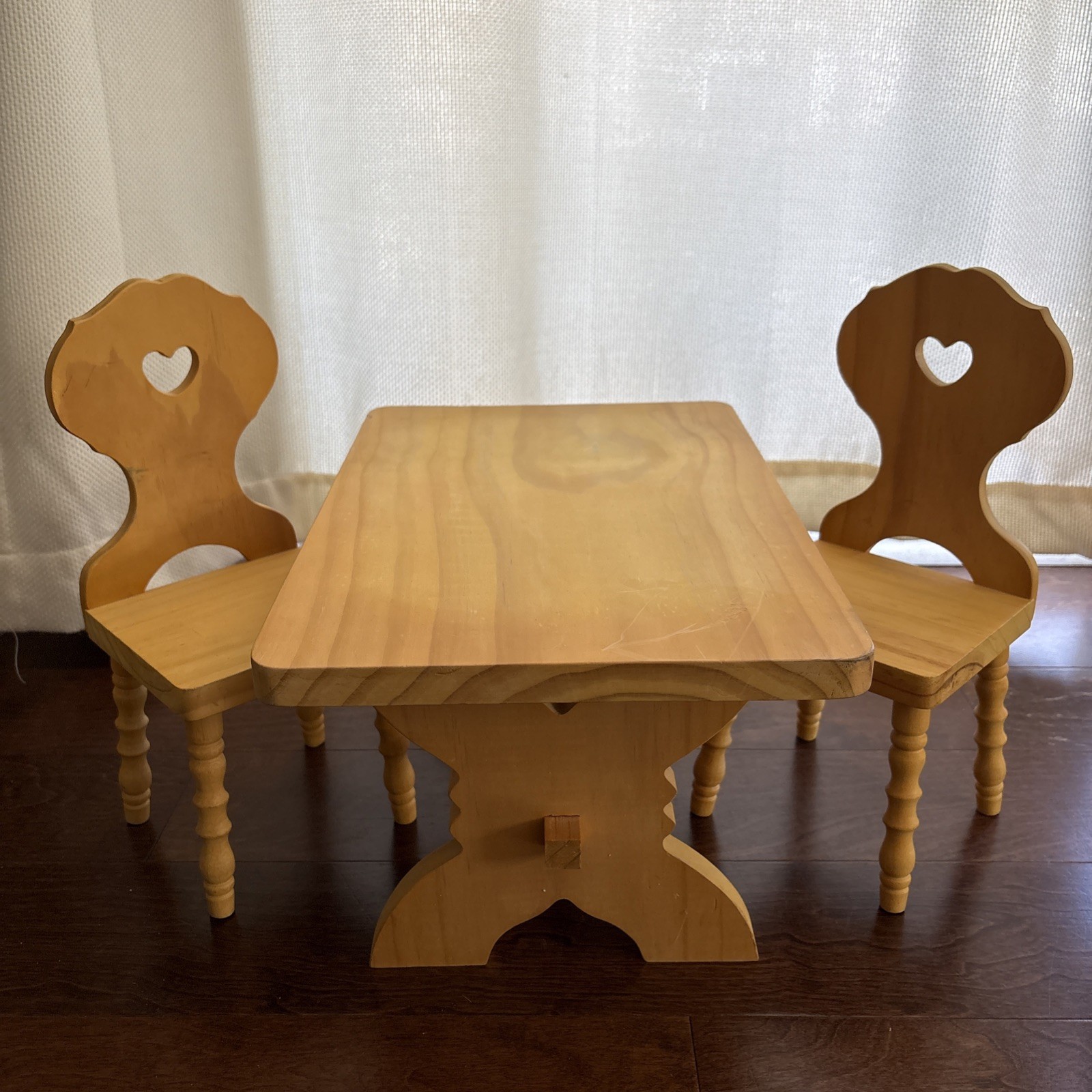 American Girl Doll Kirsten’s Trestle Table & Chairs Vintage Very Nice Condition