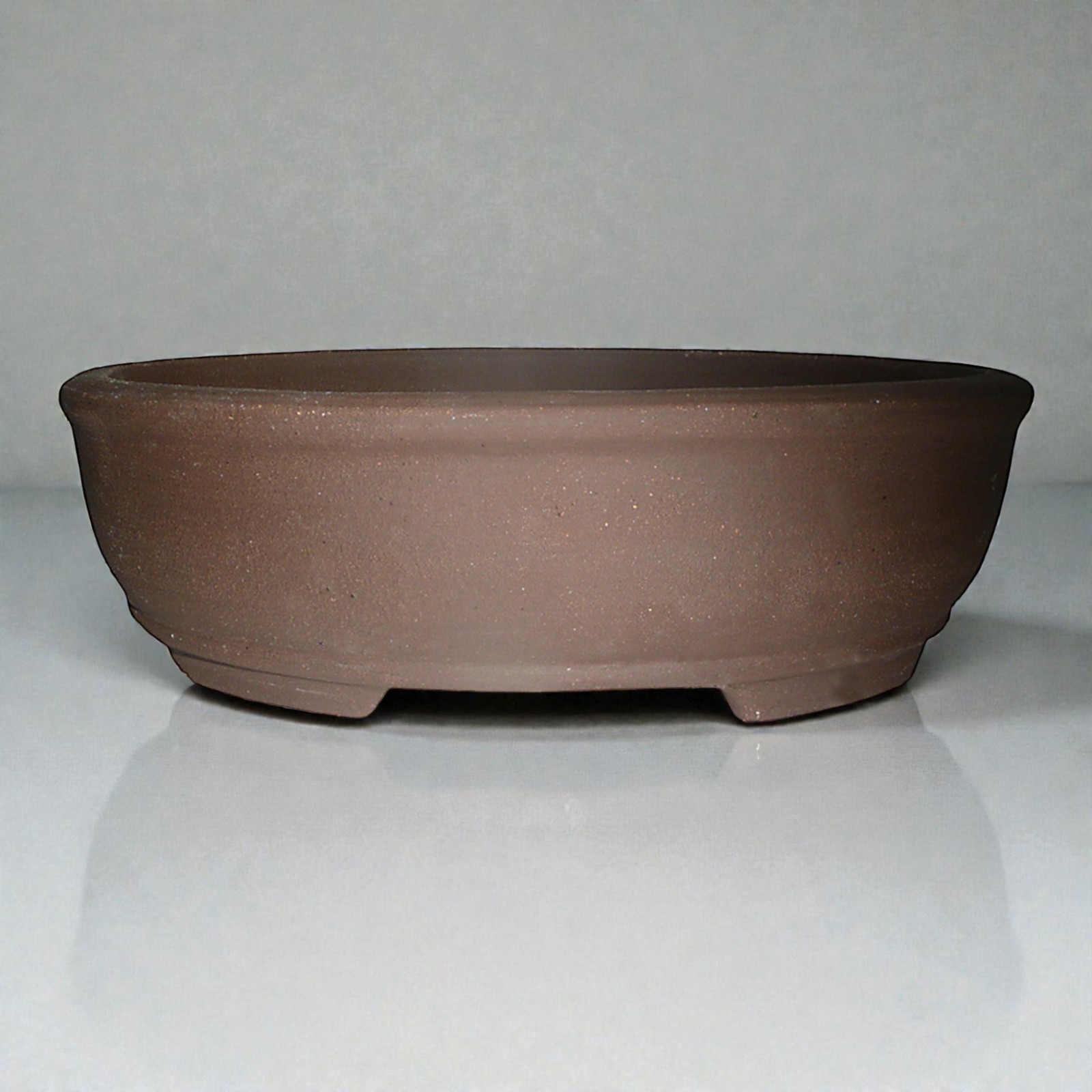 XX-Large Brown Unglazed Clay Oval Bonsai Tree Pot Planter 14.2 x 11.7 inch