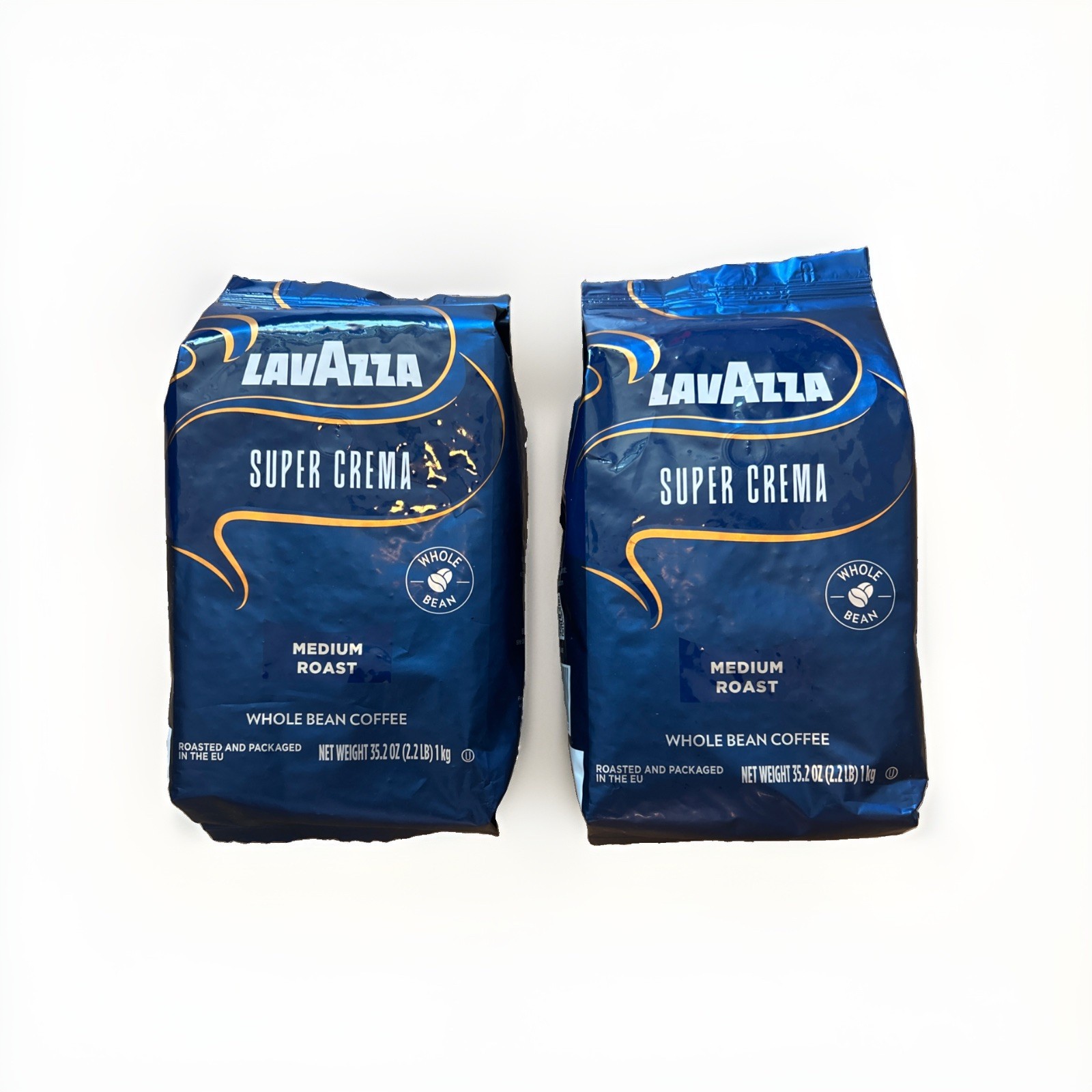 Lavazza Super Crema Whole Bean Coffee Medium Roast 1kg (2.2 lb) Pack of 2 NEW Lavazza Super Crema Whole Bean Coffee Medium Roast 1kg (2.2 lb) Pack of 2 NEW