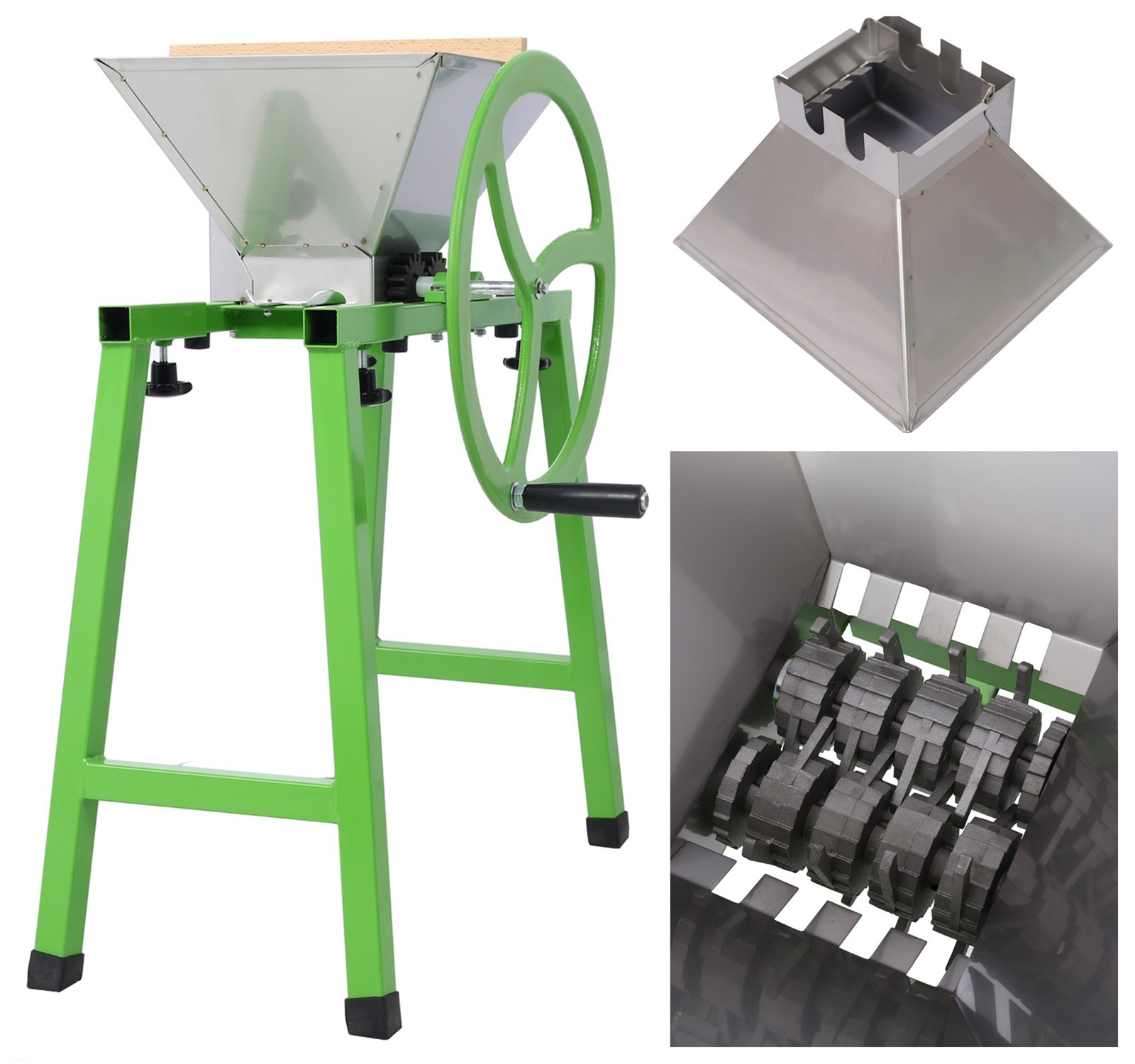 Fruit&Apple Crusher 7L/1.8 Gallon Manual Juicer Grinder w/Stand &Flywheel Handle
