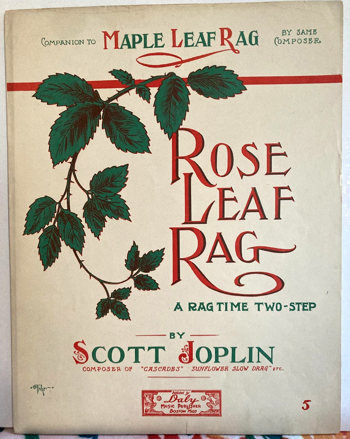c1907 Ragtime~Scott Joplin Sheet Music 