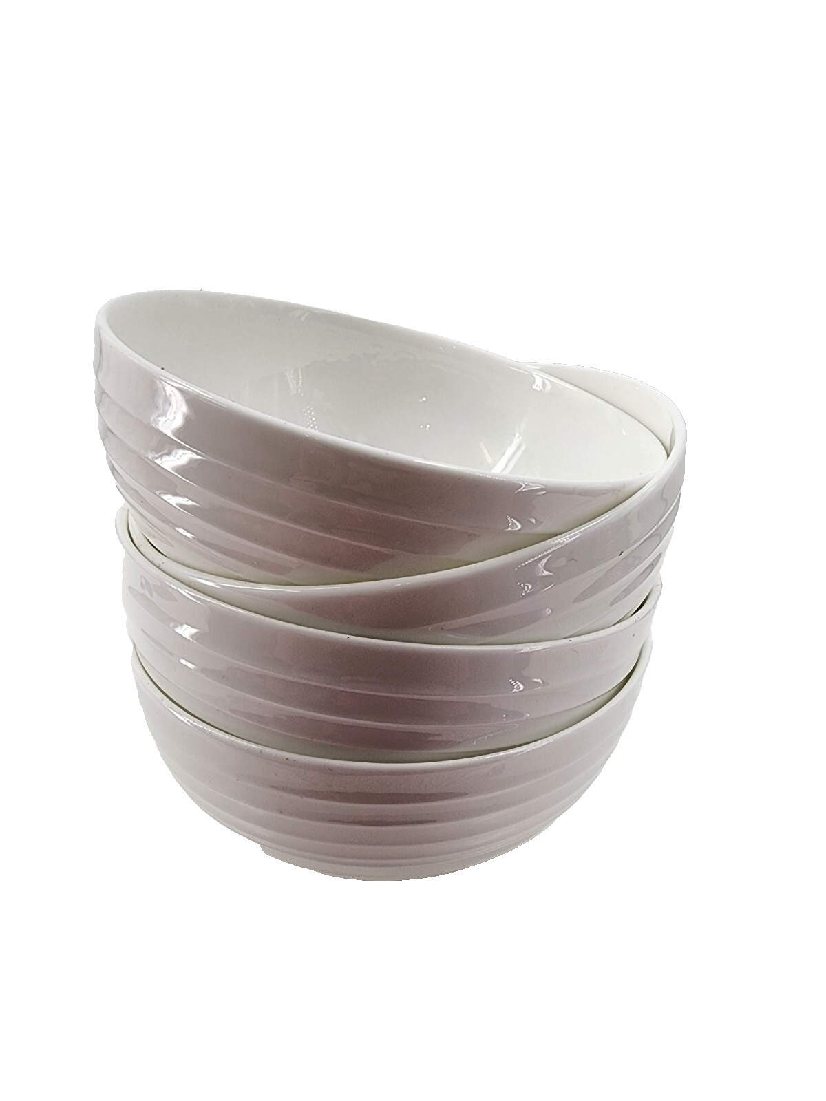 Mikasa SWIRL White Bone China SET OF 4 Fruit, Berry, Dessert Bowls, 4 3/8\ Mikasa SWIRL White Bone China SET OF 4 Fruit, Berry, Dessert Bowls, 4 3/8\