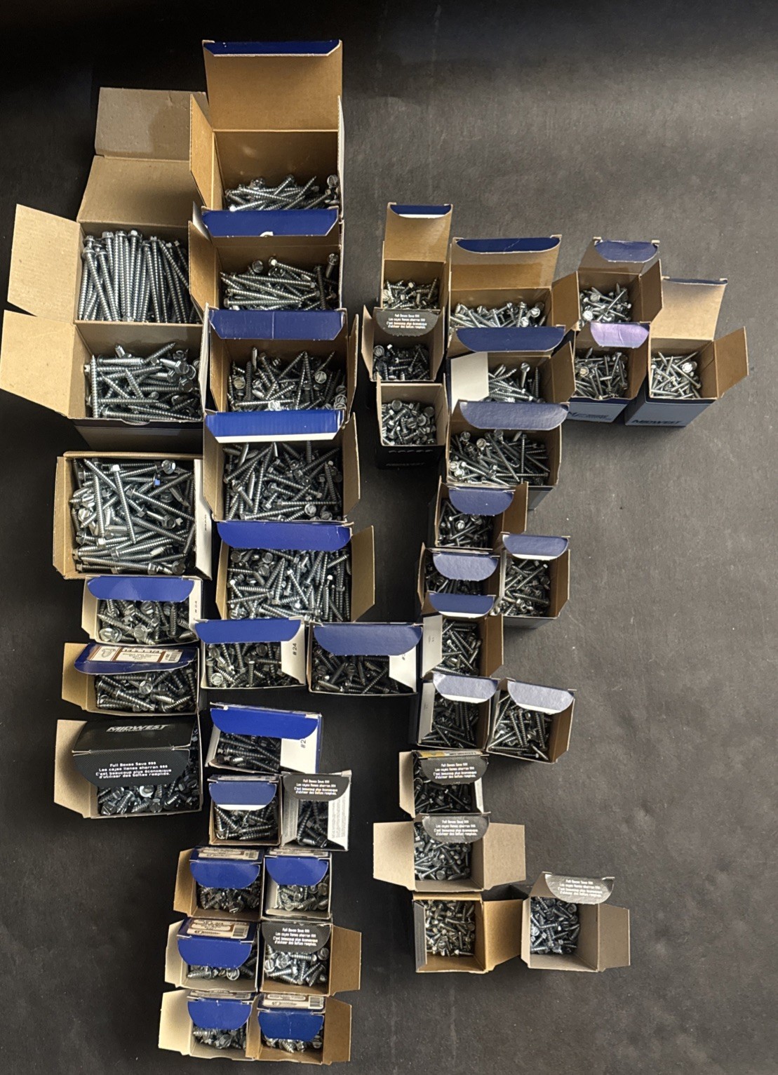 Midwest Fastener Sheet Metal Slotted Hex Screw Lot 38 Boxes Sizes: 14,12,10,8,6