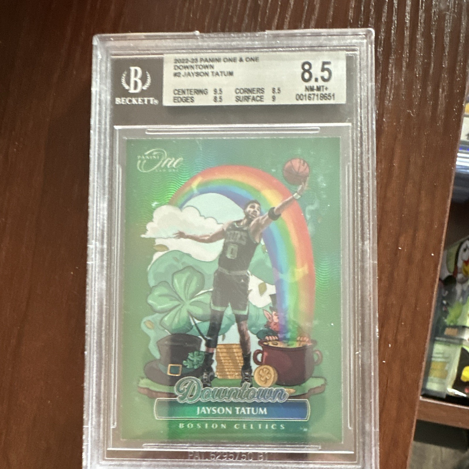 Panini 2023-24 One & One Downtown Insert Jayson Tatum Celtics #2 BGS 8.5 Panini 2023-24 One & One Downtown Insert Jayson Tatum Celtics #2 BGS 8.5