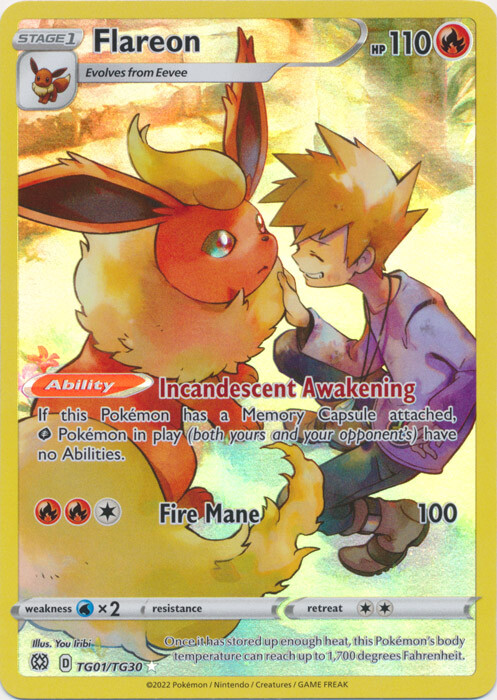 Flareon - TG01/TG30 Ultra Rare Brilliant Stars NM Pokemon TCG