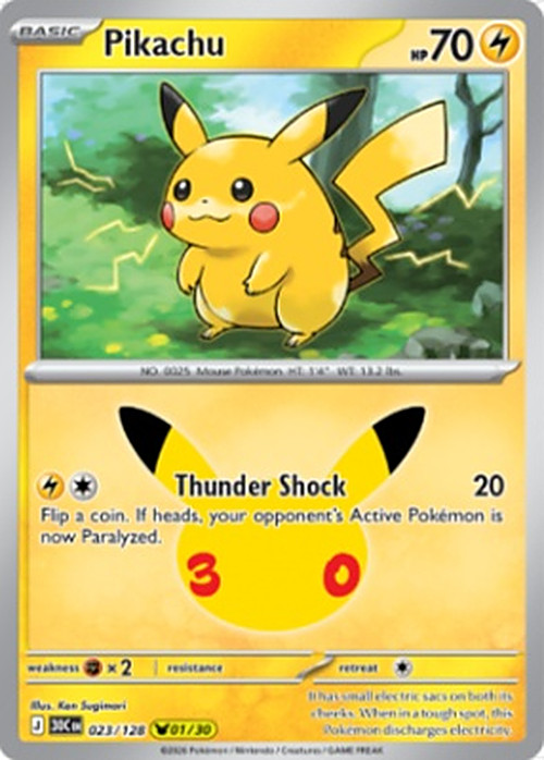 Pokemon TCG 30th Anniversary Pikachu