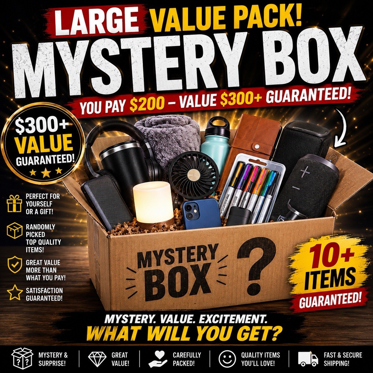 Large Mystery Random Stuff New Items GUARANTEED VALUE Great Gifts
