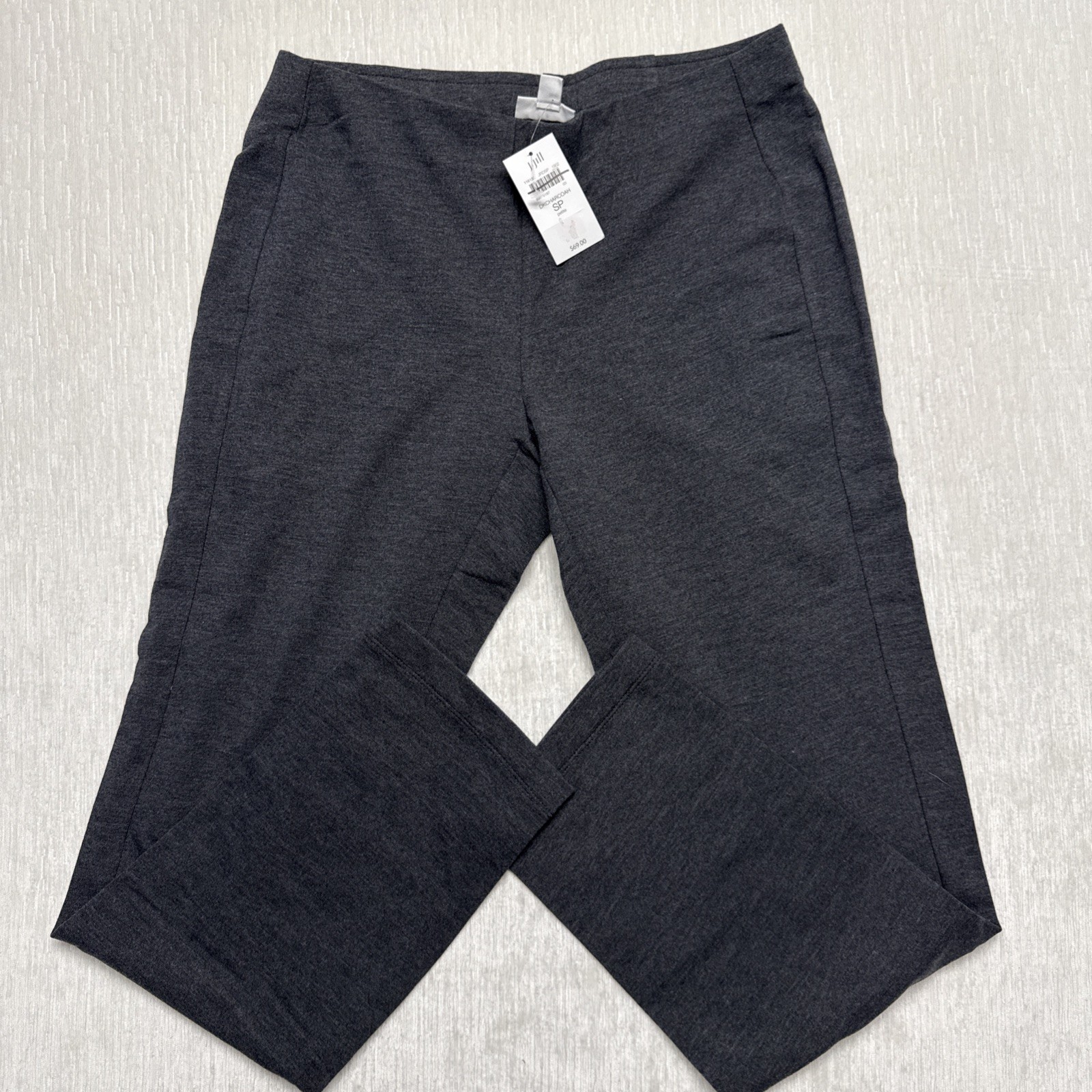 Pure J. Jill Pants Women PS Charcoal Gray Pima Cotton Slim Straight Leg Elastic