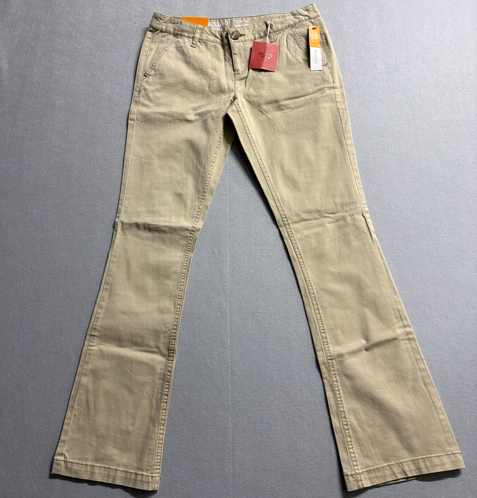 Slim Bootcut Pants Mossimo Supply Co Size 7 Fits Like 30X32 Khaki Stretch NWT