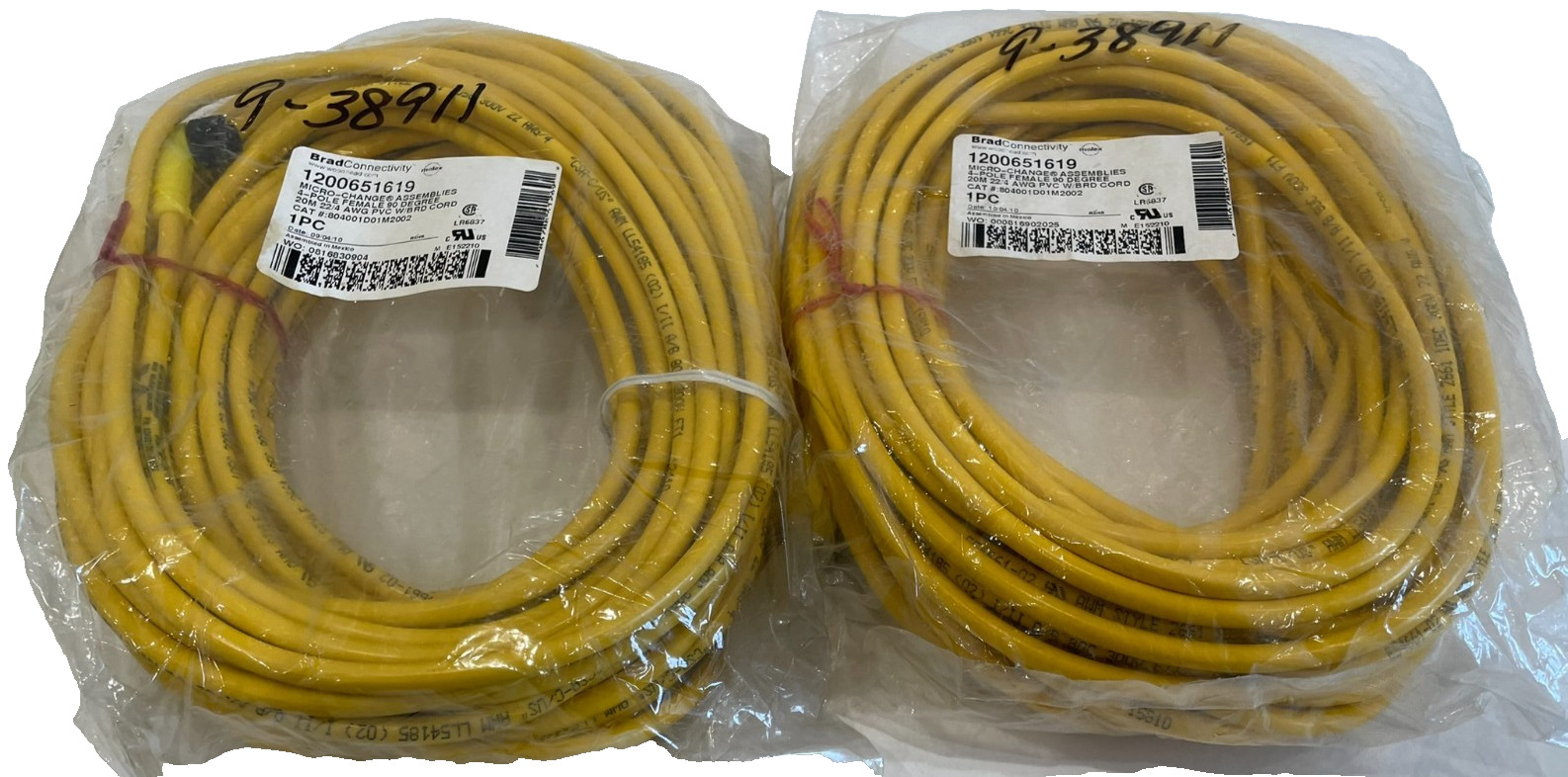 NEW MOLEX 1200651619 4-POLE FEMALE CABLE 20M LOT OF 2