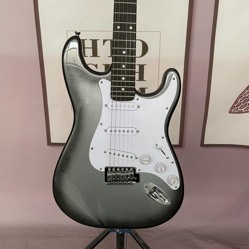 Silver Burst Electric Guitar SSS Pickup Rosewood Fretboard Chrome hardware