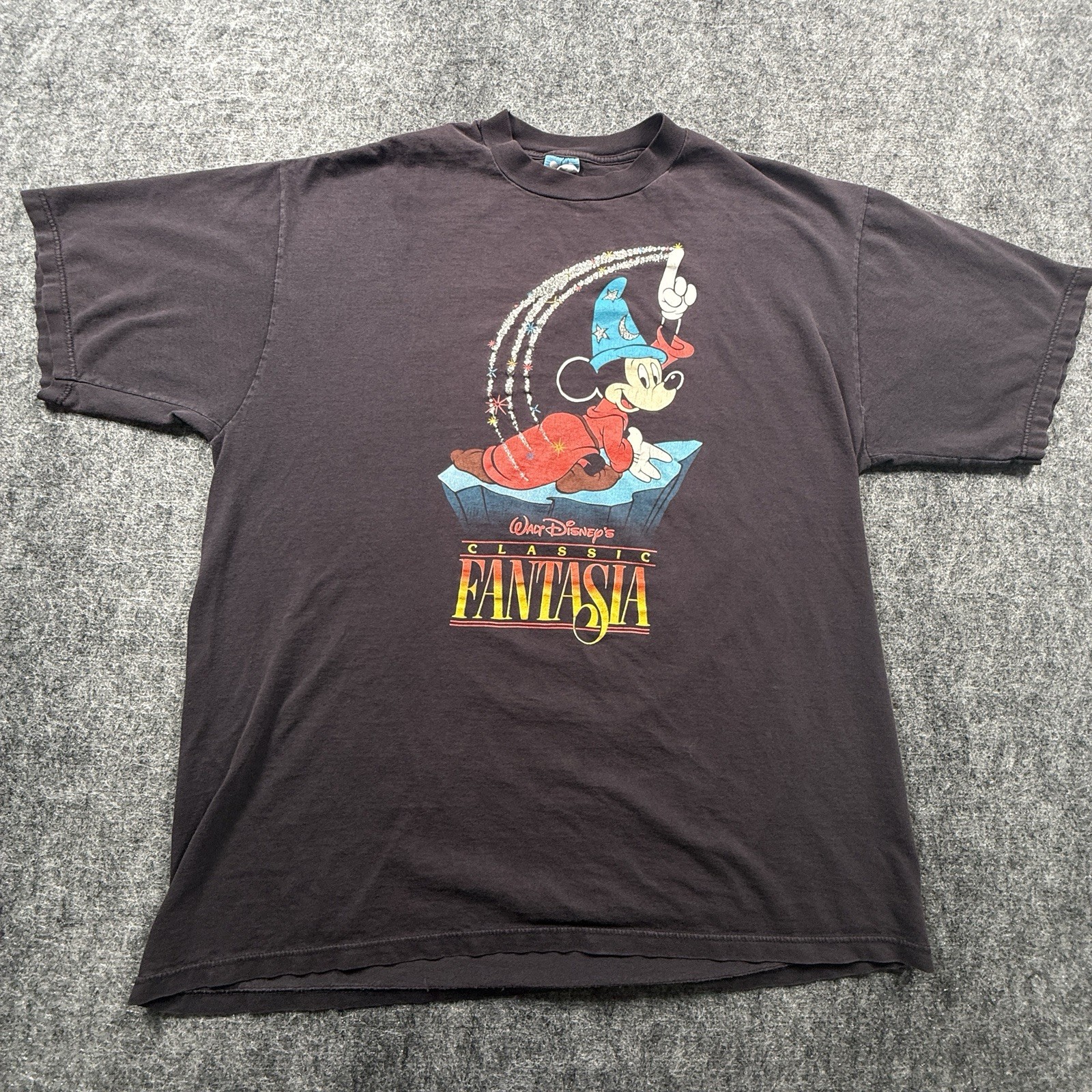 Vintage Disney Character Fashions Fantasia Sorcerer Mickey T-Shirt XL Made USA