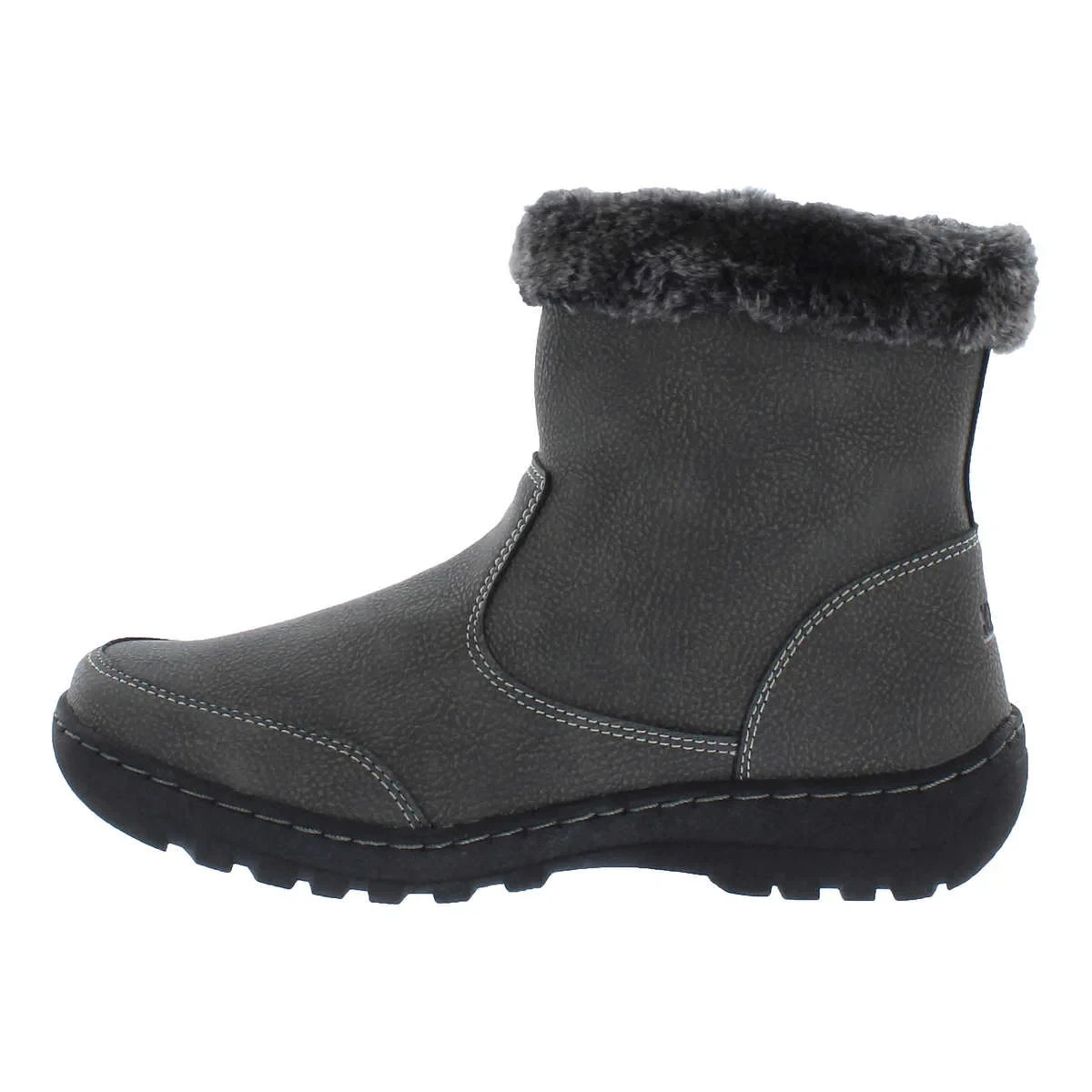 KHOMBU Addison Women\'s Grey Side Zip Lined Warm Winter Ankle Boots