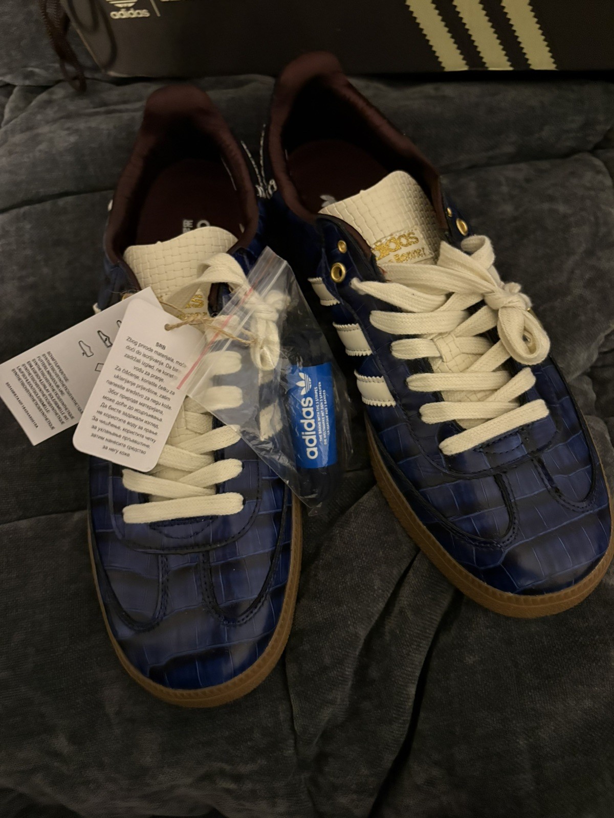 Wales Bonner adidas Samba Collegiate Navy Wonder White Night Red size 10 men 