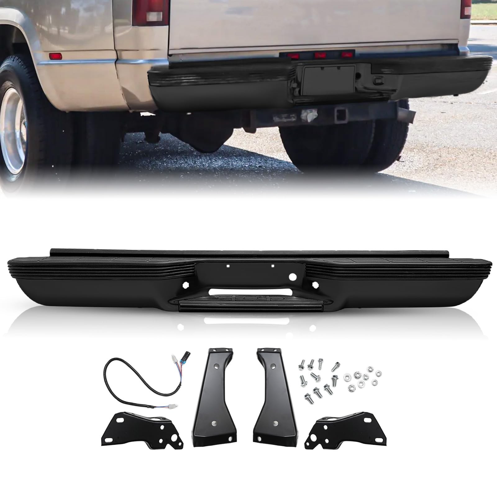Rear Bumper for 1988-2000 Chevy Silverado&GMC Sierra C/K 1500/2500