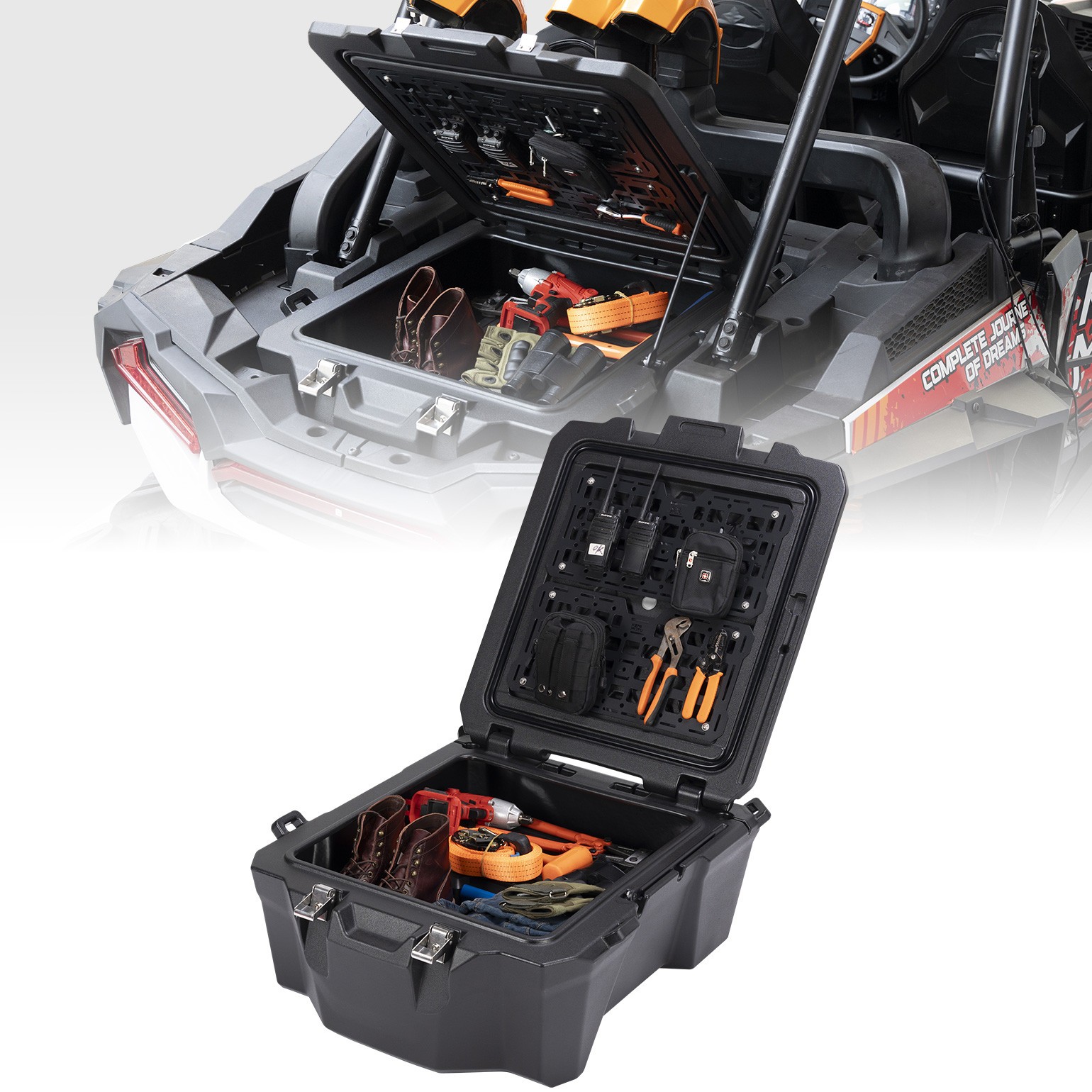 100L KEMIMOTO Rear Cargo Storage Box for Polaris RZR XP 1000/4 /4 Turbo 2018-23
