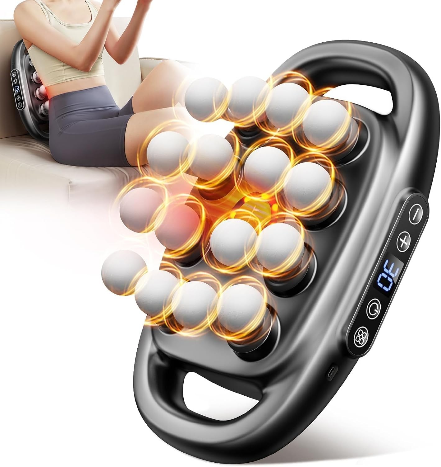 16 Head Massage Gun Deep Tissue - 2026 Upgrade Back Muscle Massager | Adjustable