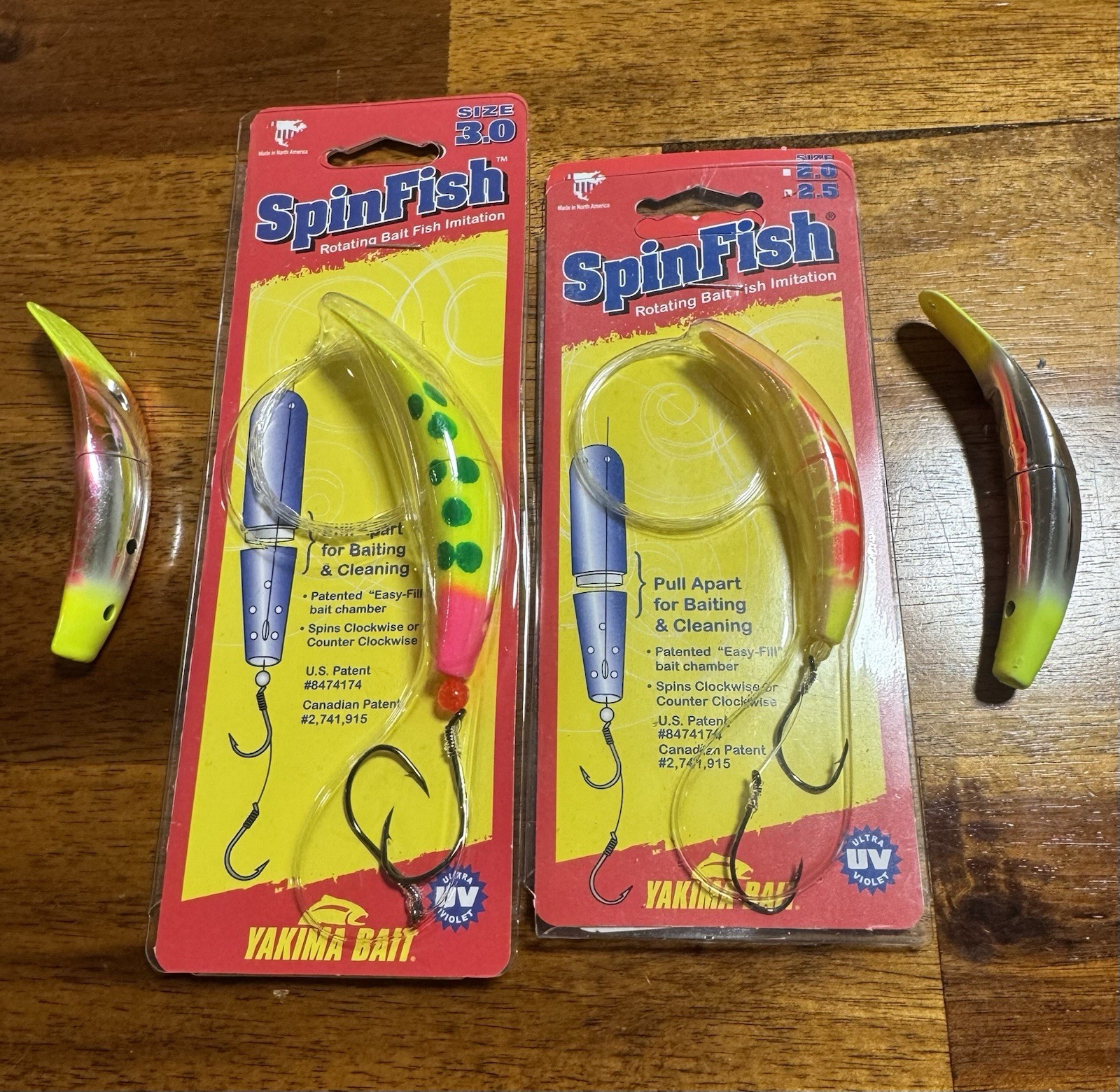 Yakima Bait Spinfish Spin N Fish Fishing Trolling Lure Size 3.0 & 2.5