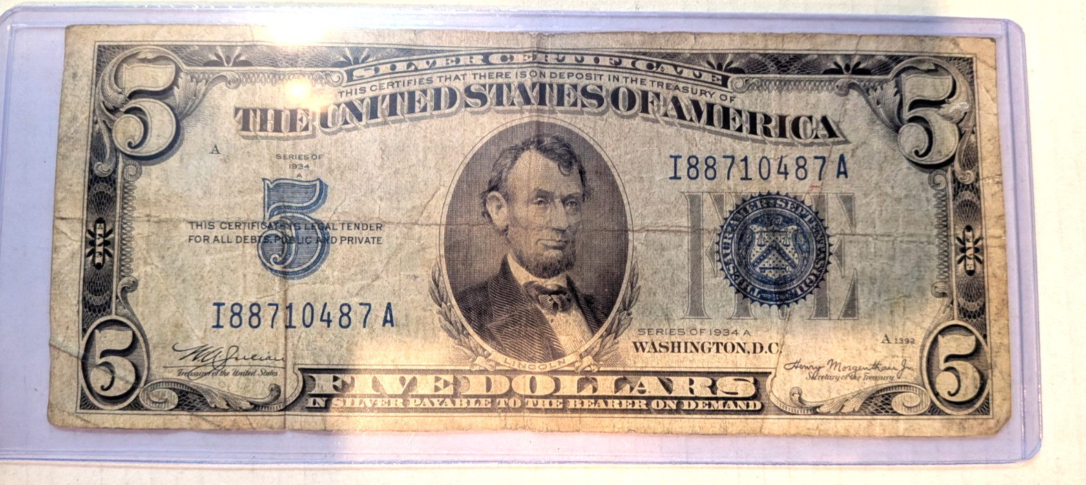 1934-A $5 SILVER CERTIFICATE \ 1934-A $5 SILVER CERTIFICATE \