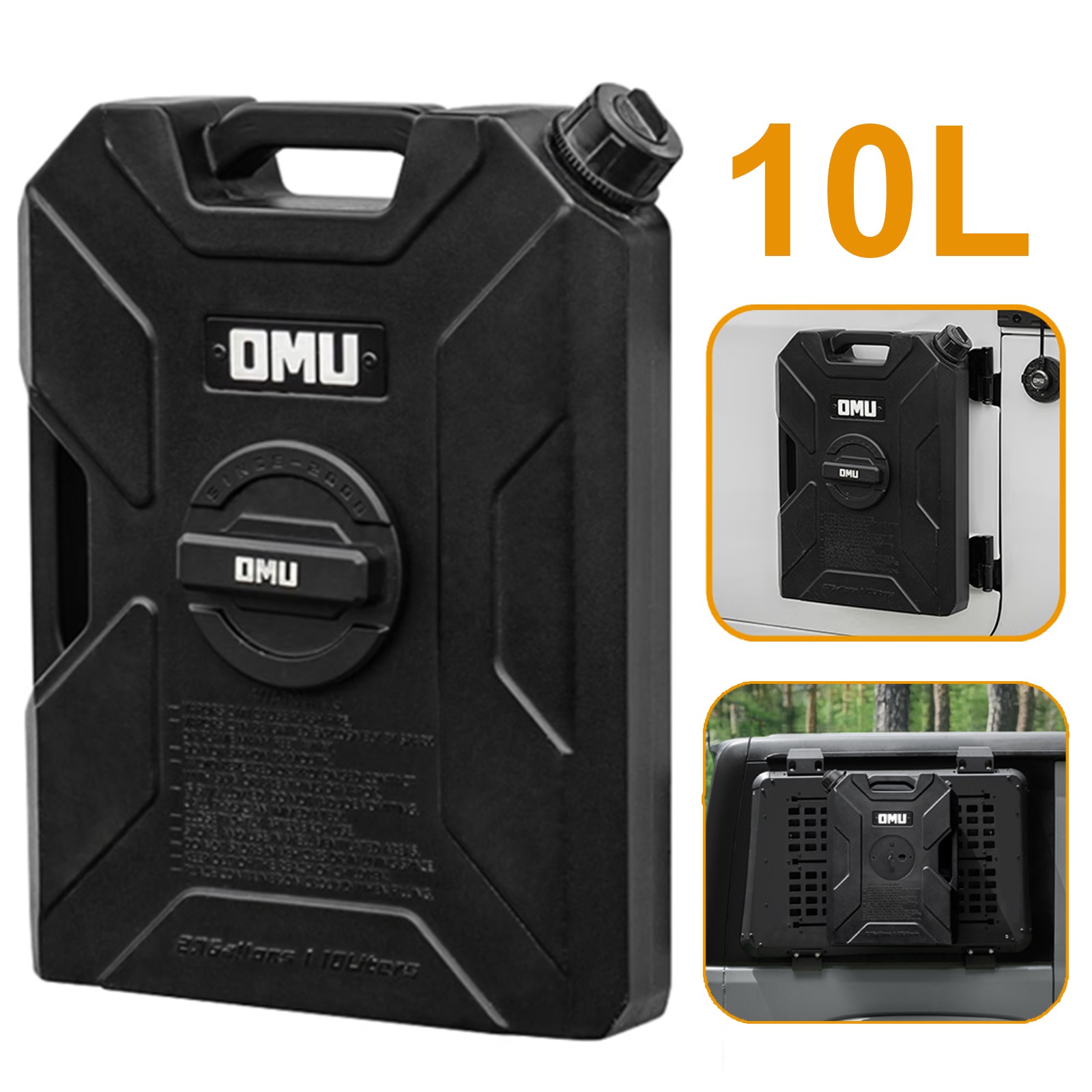 OMU 10L Fuel Can Refill Gas Tank Backup Container for Jeep Wrangler JK JL JT
