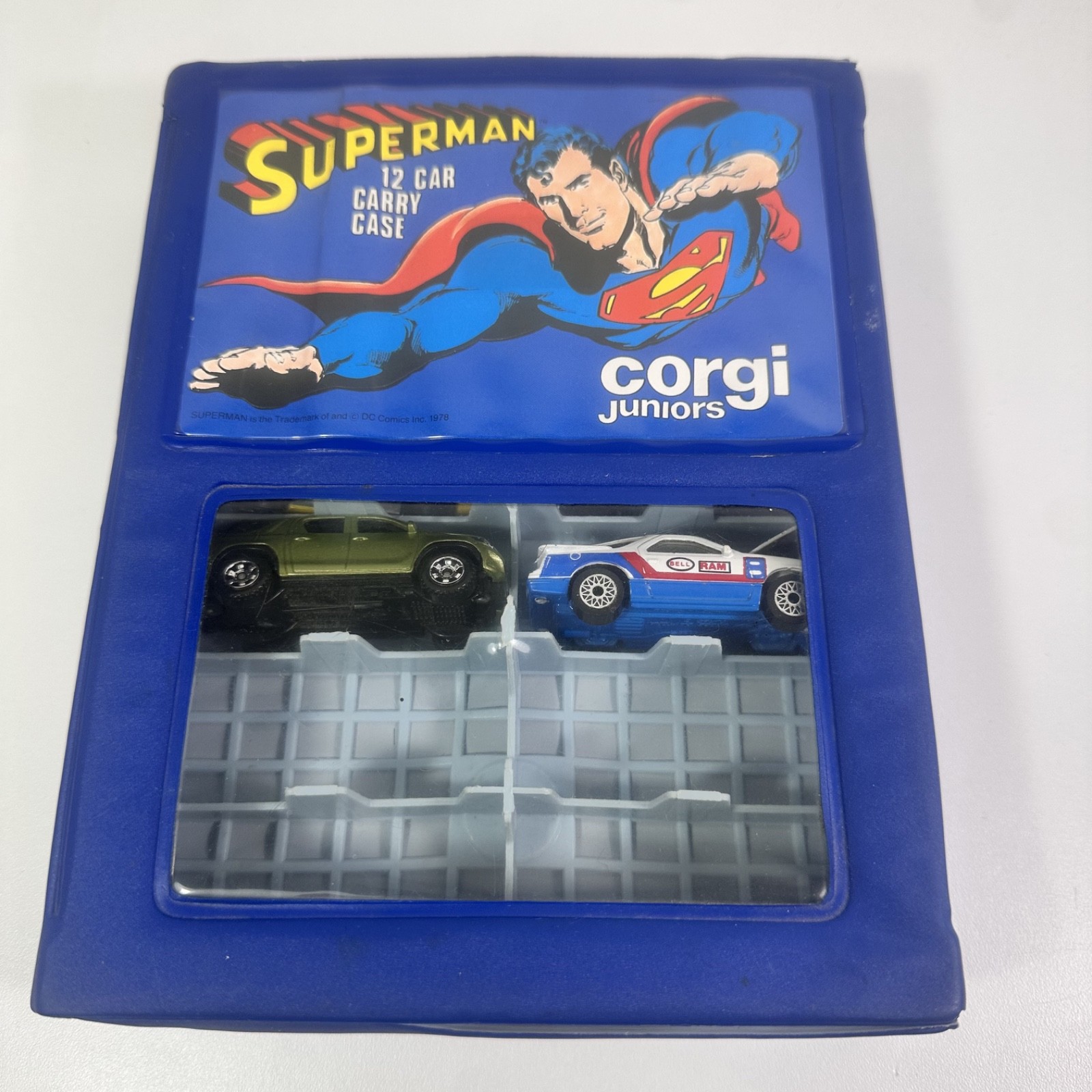 Rare vintage 1978 Corgi Juniors Superman 12 Car Carrying Case