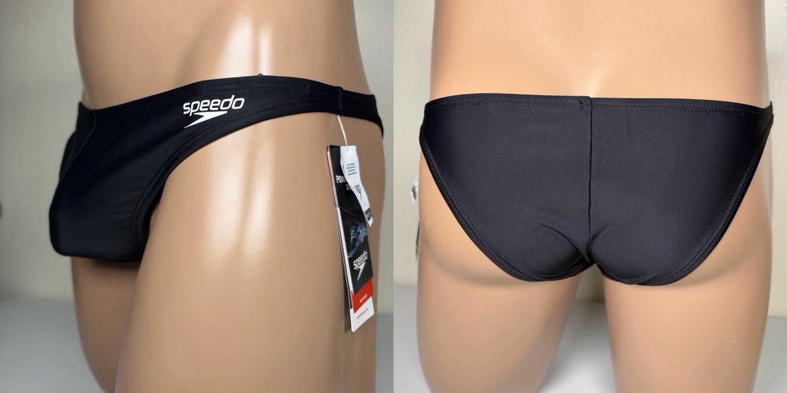 Modified Speedo Men’s Skimpy 5/8” Sides Swim Bikini Black Size 34