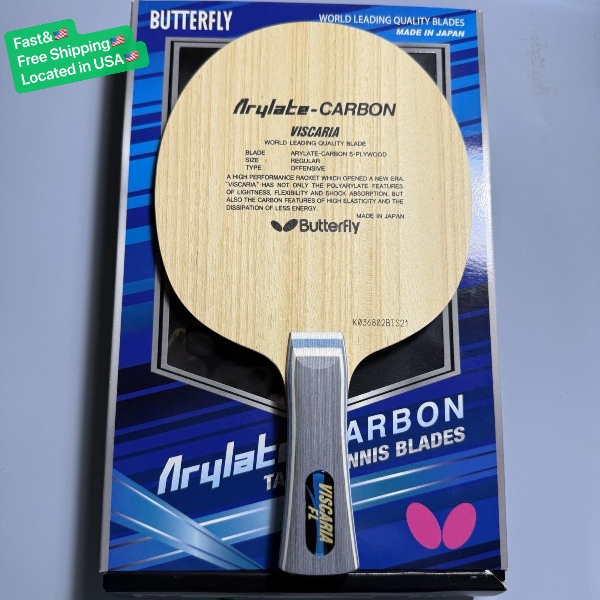LUXURY NEW Butterfly Viscaria (ALC) FL/Flare Table Tennis Blade Racket Paddle LUXURY NEW Butterfly Viscaria (ALC) FL/Flare Table Tennis Blade Racket Paddle
