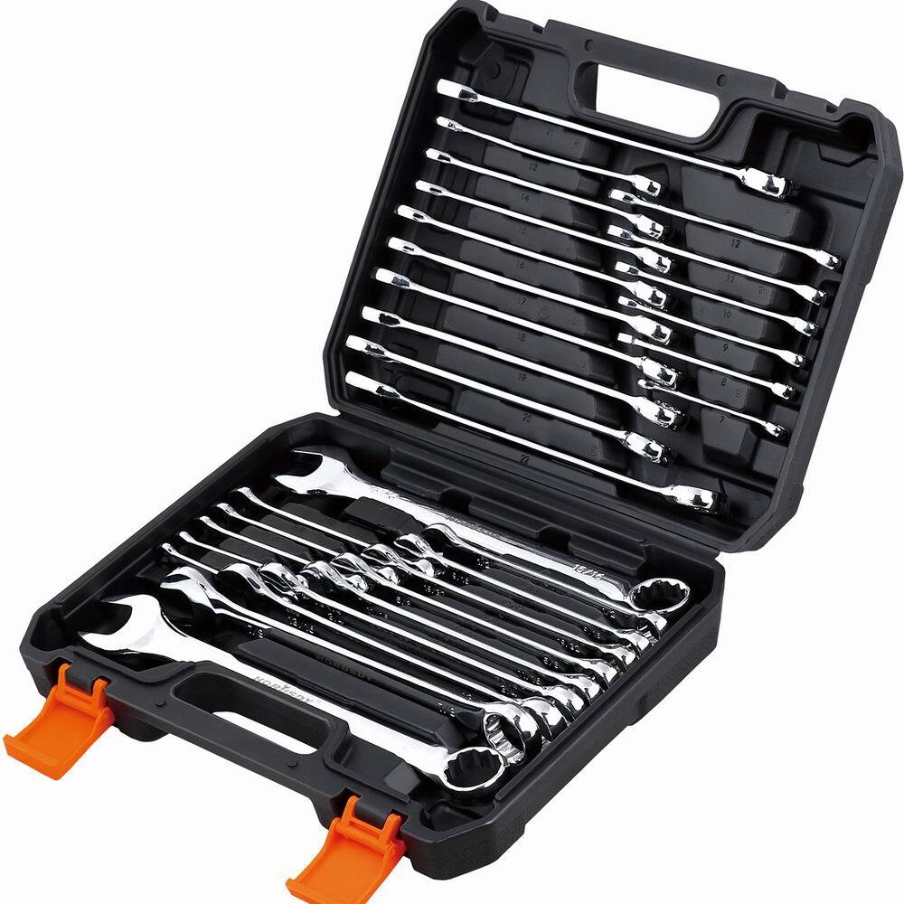HORUSDY 32PCS Combination Wrench Set Inch MM 1/4\