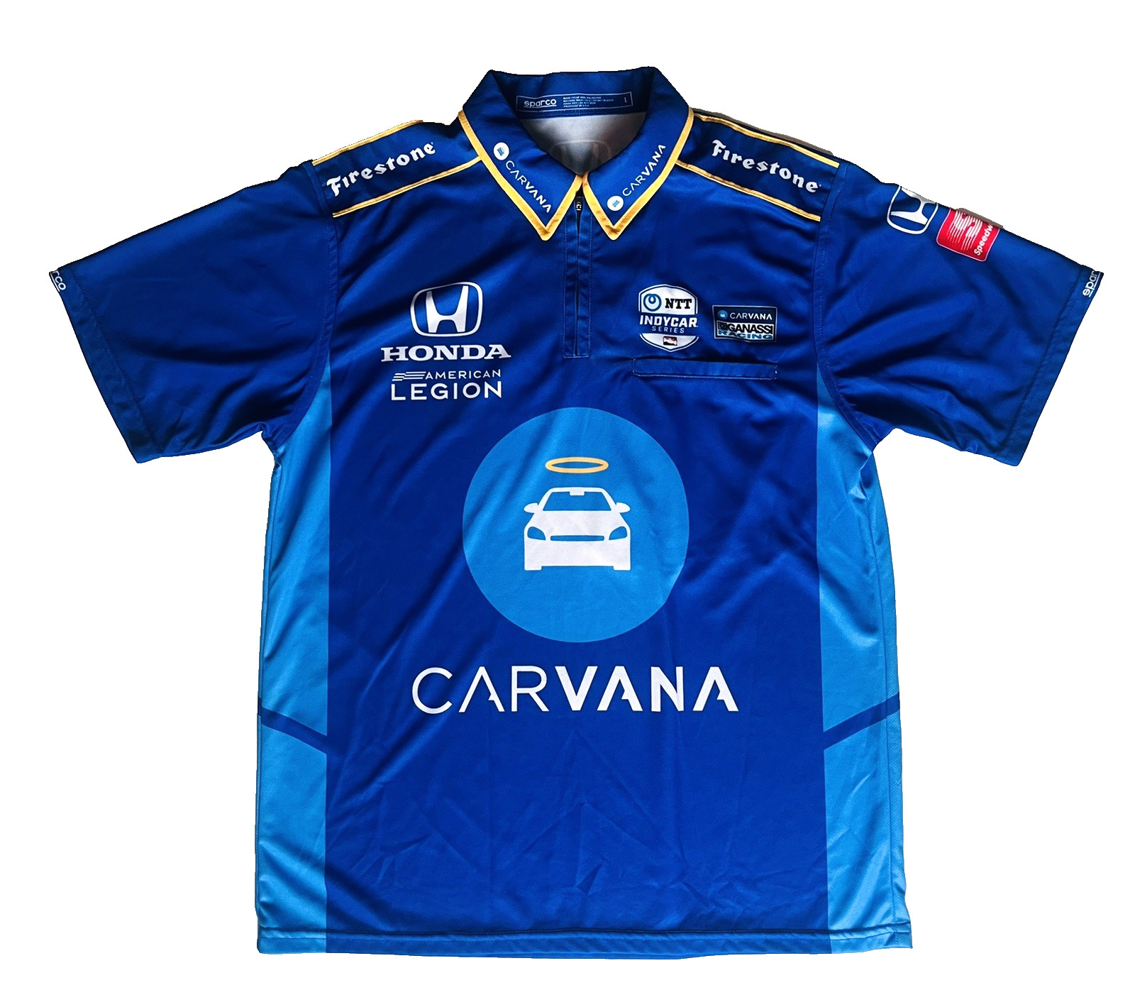 Rare 2022 Jimmy Johnson #48 Carvana Indy 500 Mens Large Honda Ganassi Crew Shirt