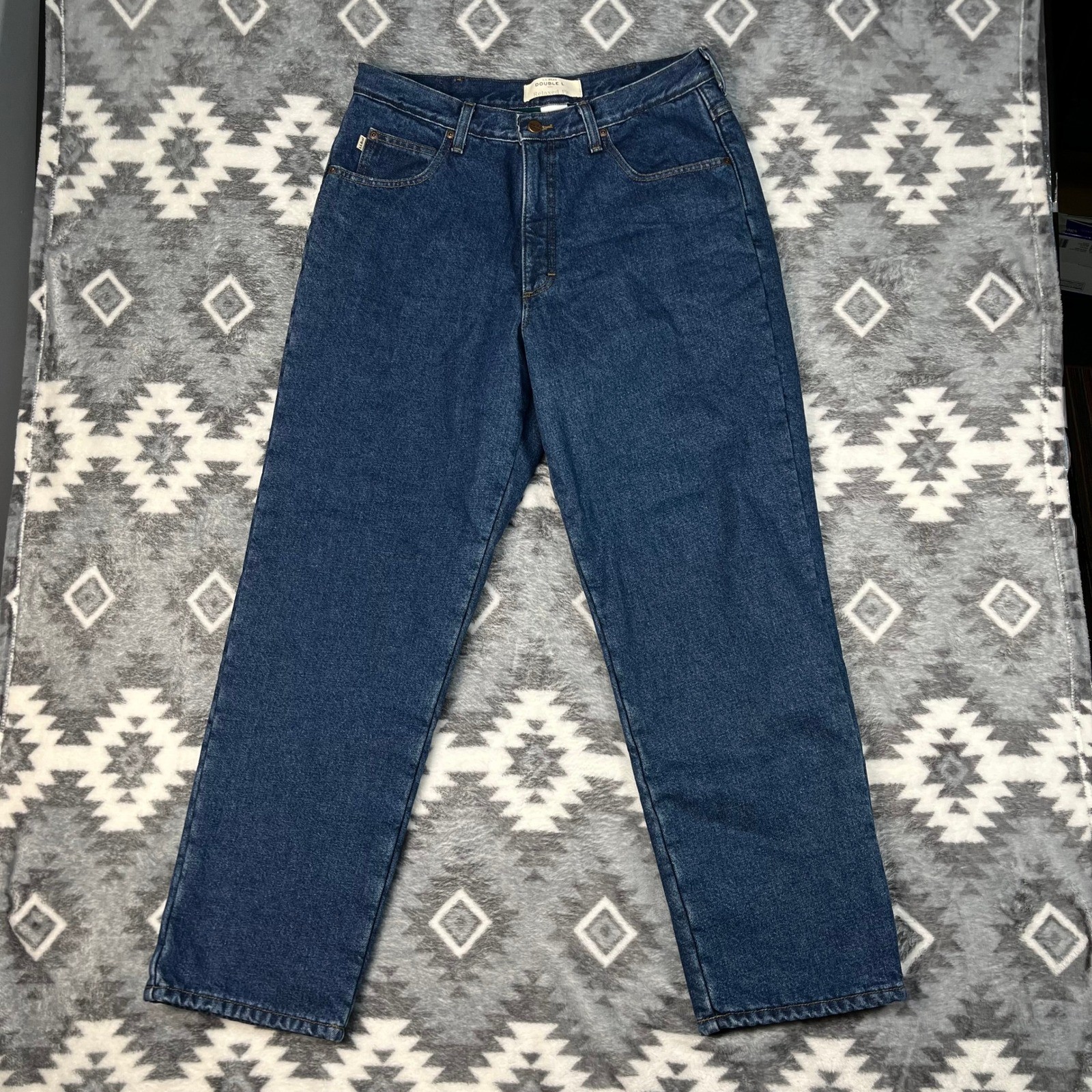 VTG LL Bean Double L Relaxed Fit Fleece Lined Jeans Mens 34x30 Blue Denim 0AJ82 VTG LL Bean Double L Relaxed Fit Fleece Lined Jeans Mens 34x30 Blue Denim 0AJ82