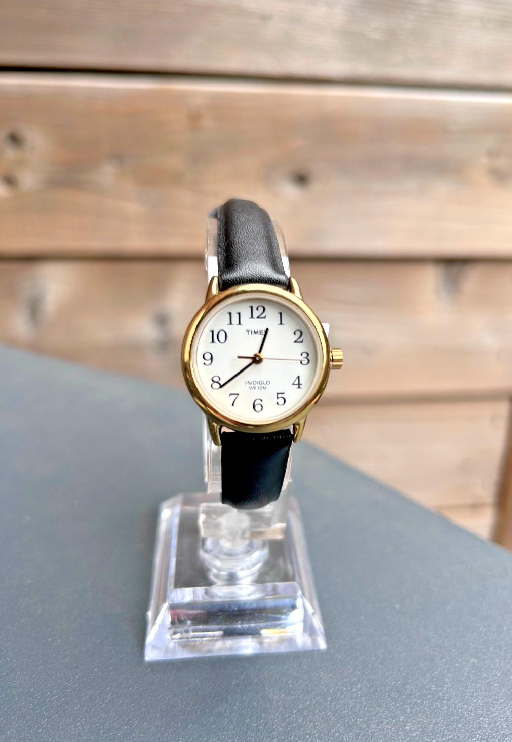 Timex T20433 Easy Reader 25mm Women’s Watch Gold Tone Black Leather NEW No Box