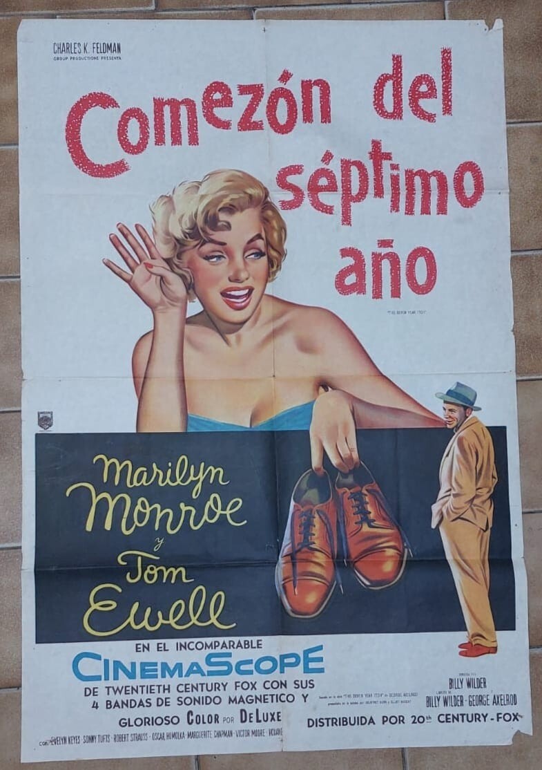 Afiche original -THE SEVEN YEAR ITCH- MARILYN MONROE - 1955 -75 X110