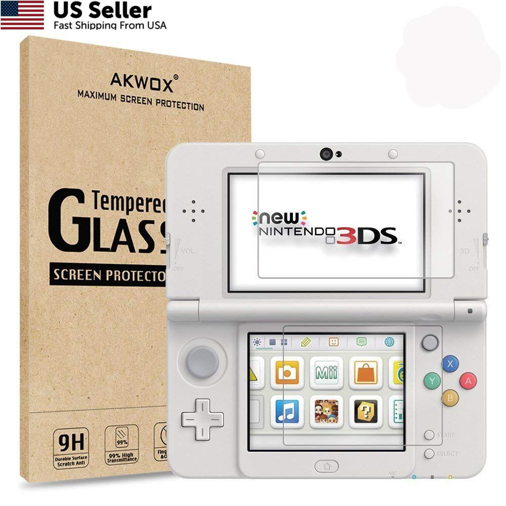 AKWOX [2-Pack] for New 3DS Tempered Glass Top LCD Screen Protector with HD...