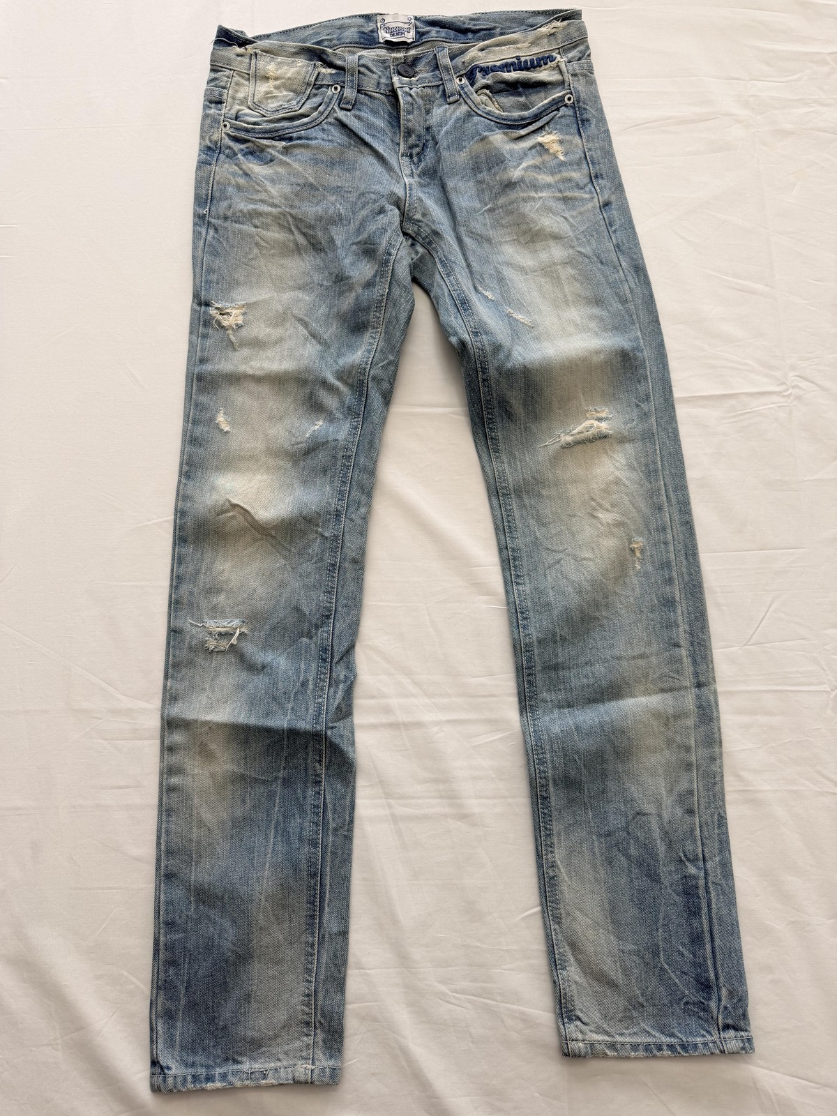 Nikisix Denim Premium Vintage Straight Jeans Womens 26 Blue Light Wash 26x29