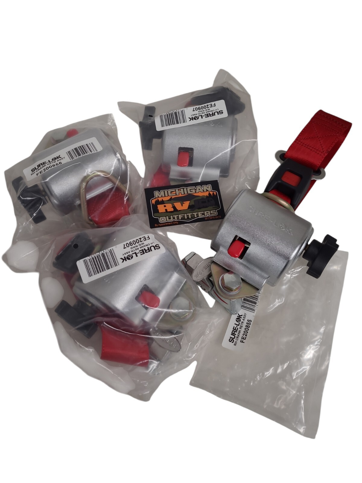 NEW Sure-Lok FF627-4C Wheelchair Tie Down Retractor Kit L-Track FE200855 FE20090