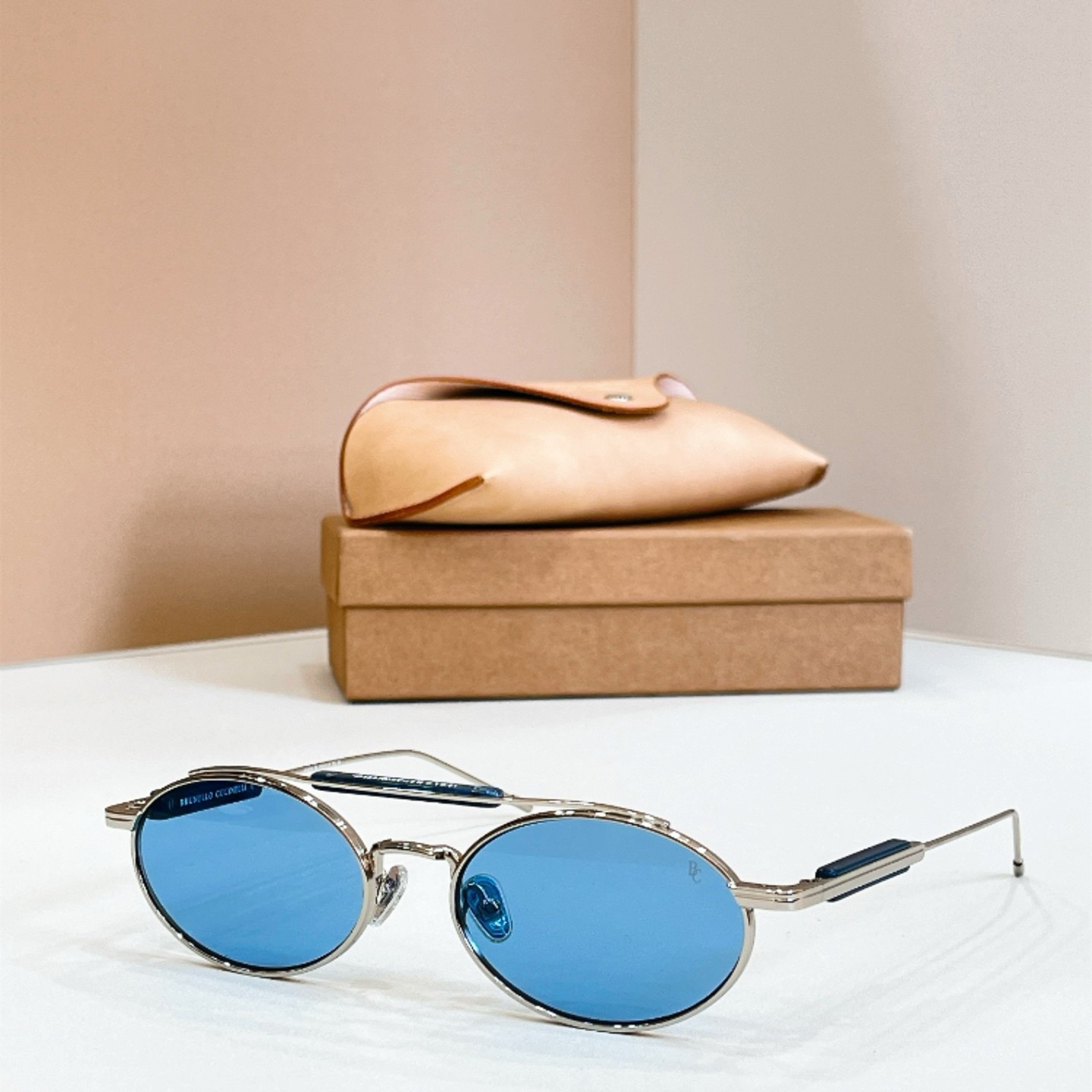 Brunello Cucinelli & Oliver Peoples BC2013ST Sunglasses 55□18-145 Silver Oval