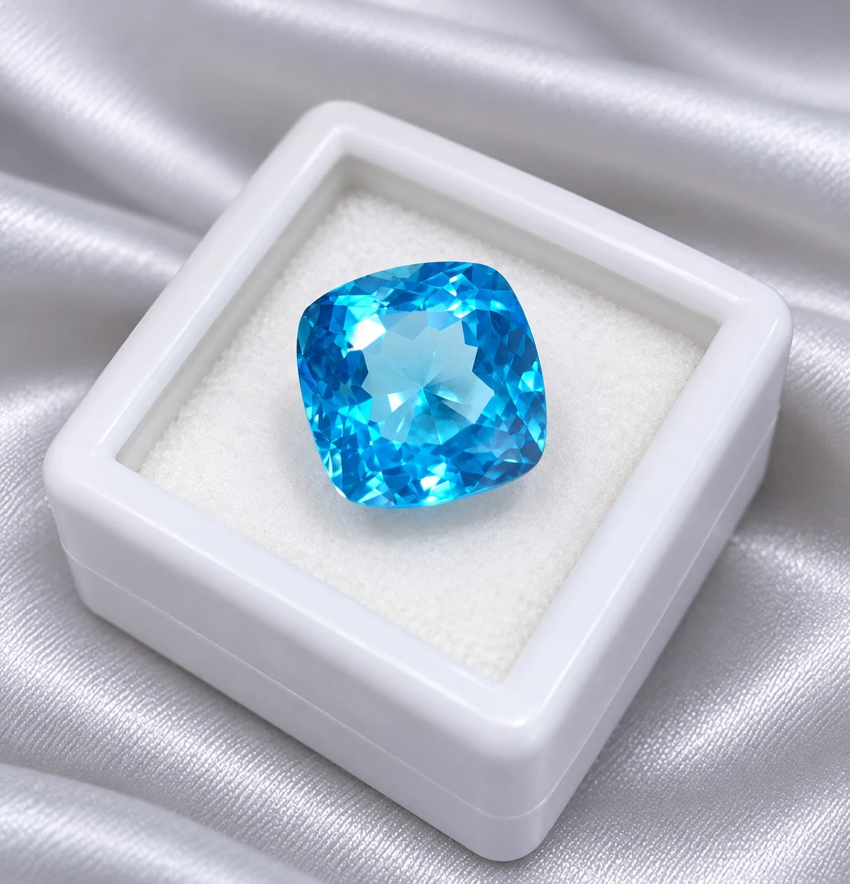 AAA 11.40 Ct Certified Natural Blue Paraiba Tourmaline Cushion Loose Gemstone