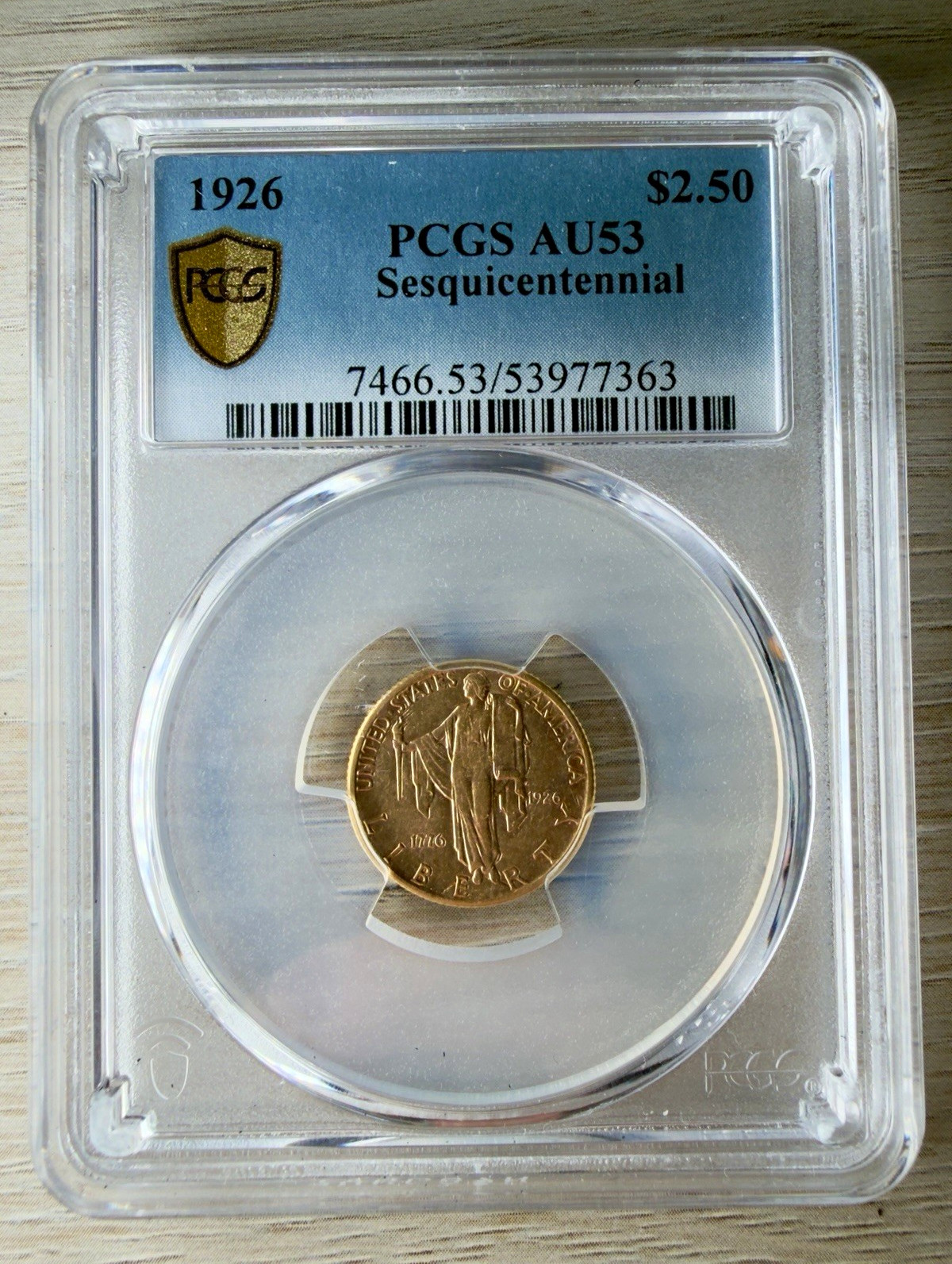 1926 Sesquicentennial $2.50 Gold Quarter Eagle PCGS AU53 Commemorative
