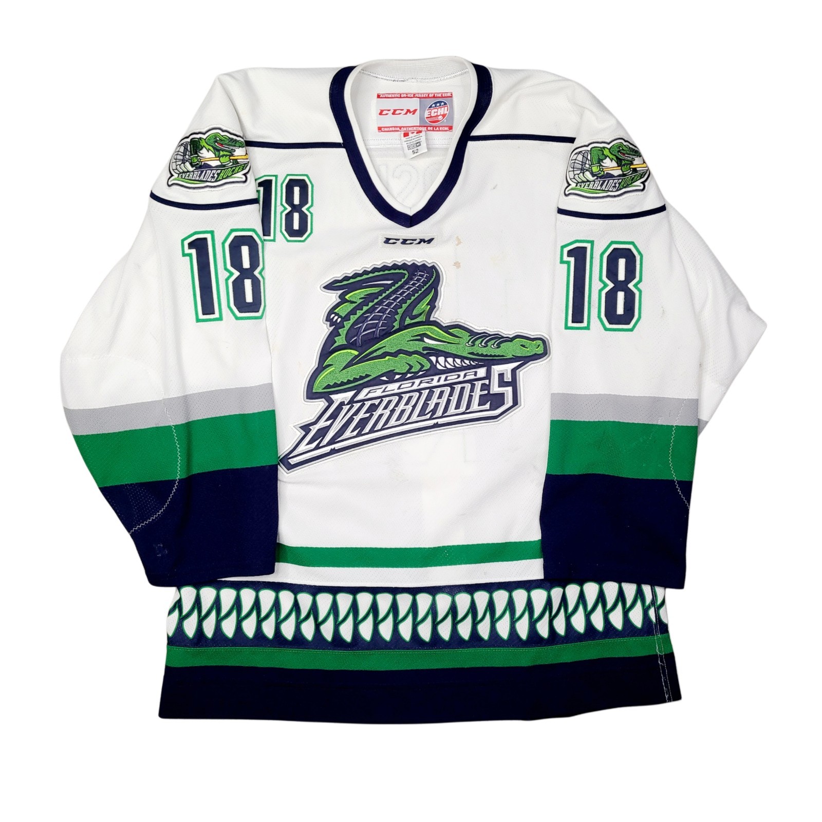 Florida Everblades Aaron Bogosian Autographed ECHL Game Worn Hockey Jersey 52 Florida Everblades Aaron Bogosian Autographed ECHL Game Worn Hockey Jersey 52