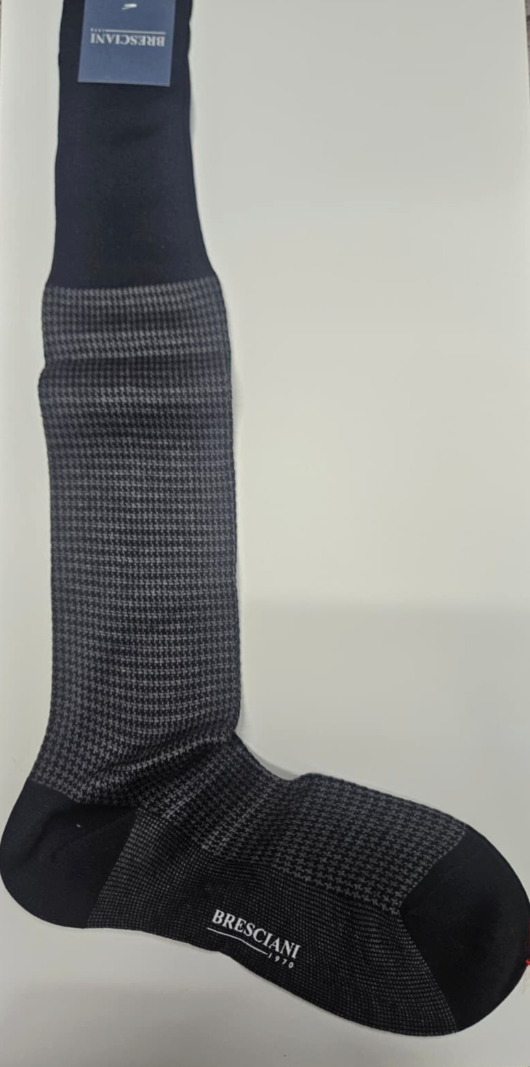 Bresciani Men Socks 100% Cotton Size M Gray New With Tags