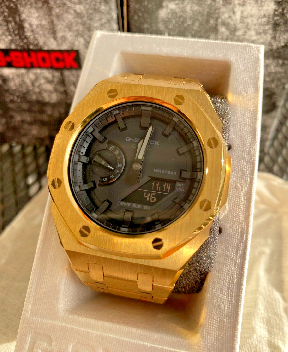 New Casio G-Shock GA2100 added Stainless steel Bracelet GOLD SILVER Black White New Casio G-Shock GA2100 added Stainless steel Bracelet GOLD SILVER Black White