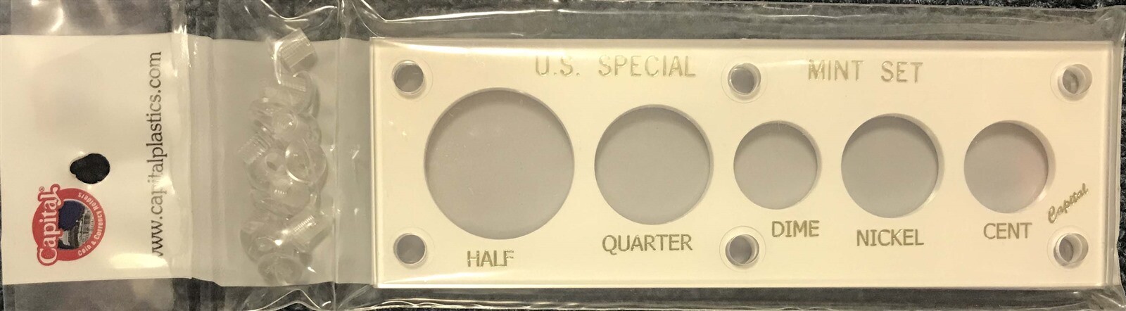 Capital Plastic Holder For US Special Mint Set For 5 Coins White Snap Storage