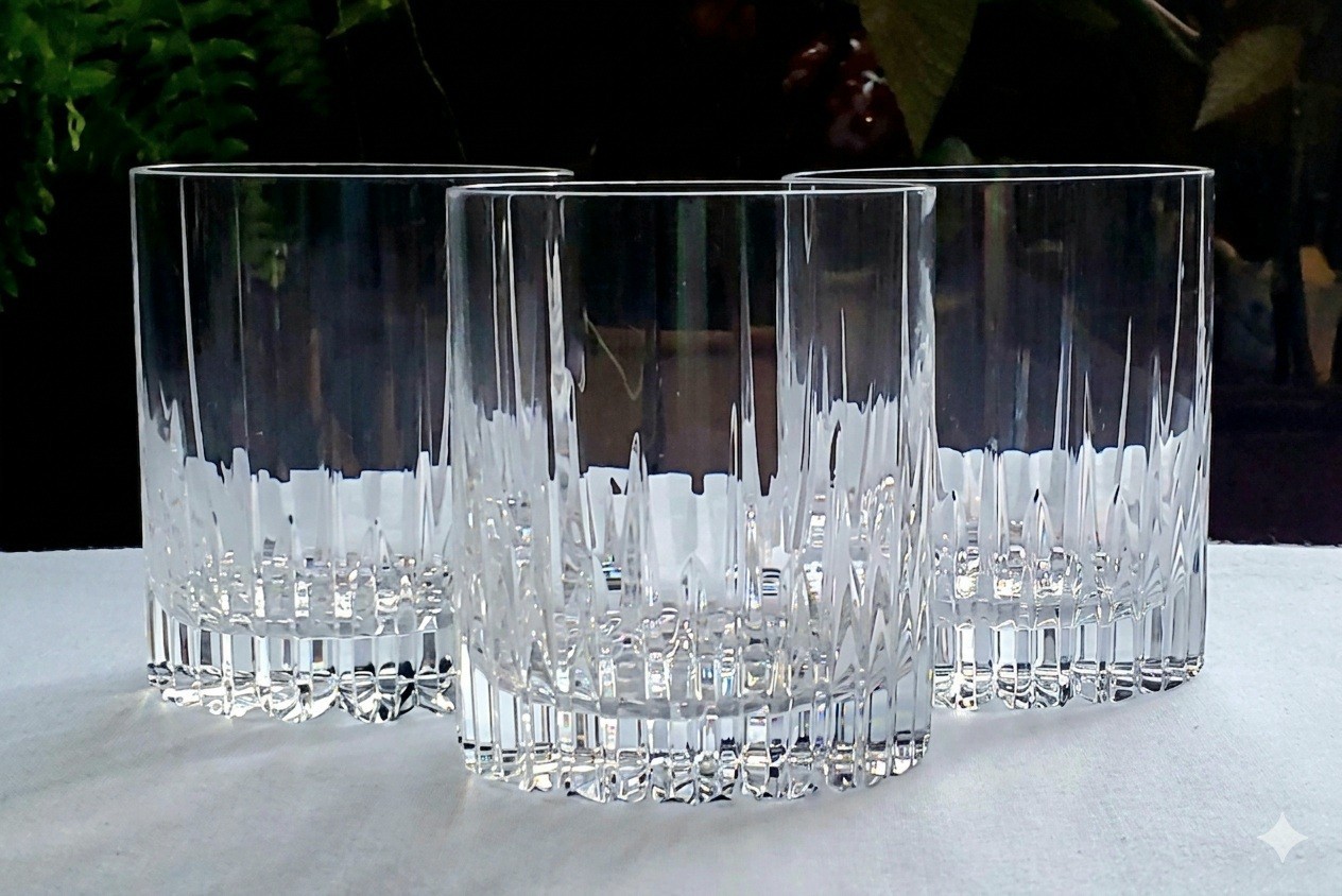 3 Mikasa Arctic Lights Double Old Fashioned Crystal, Really Nice