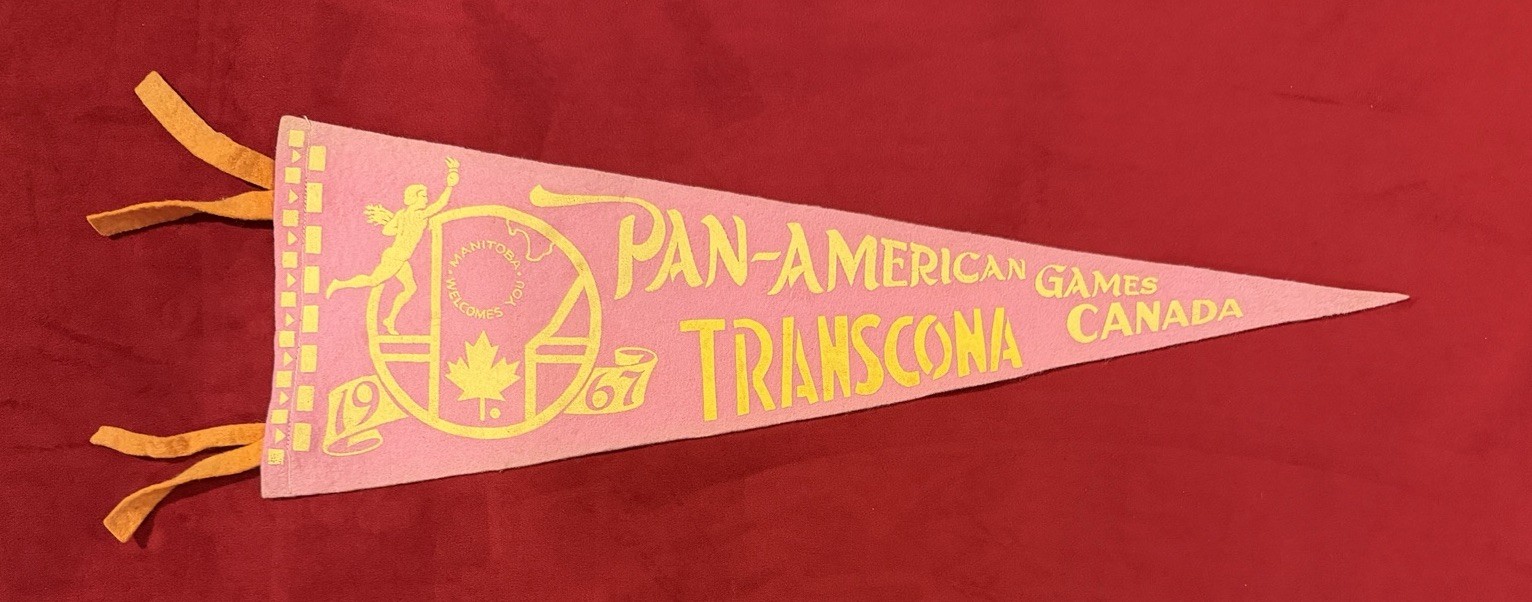Vintage 1967 Pan American Games Canada Transcona 20 Inch Travel Pennant