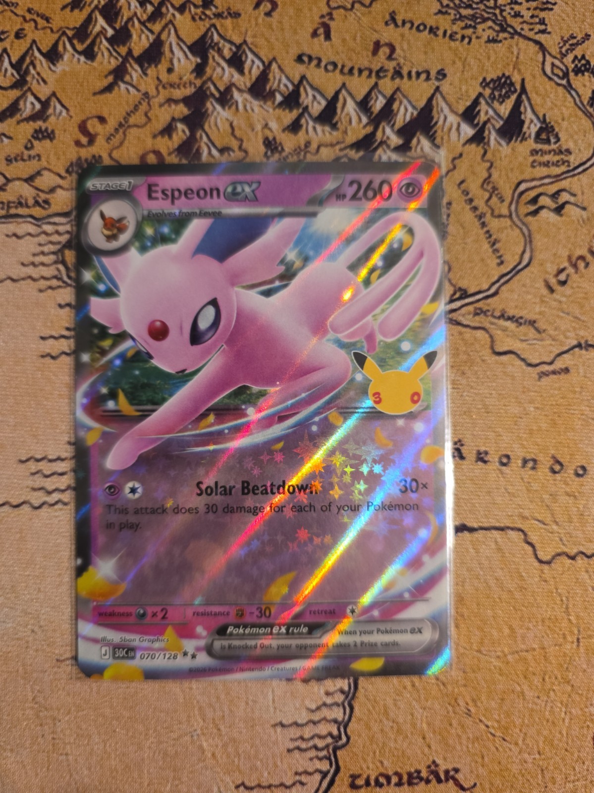 30th Anniversary Celebration Espeon EX Rare 70/128