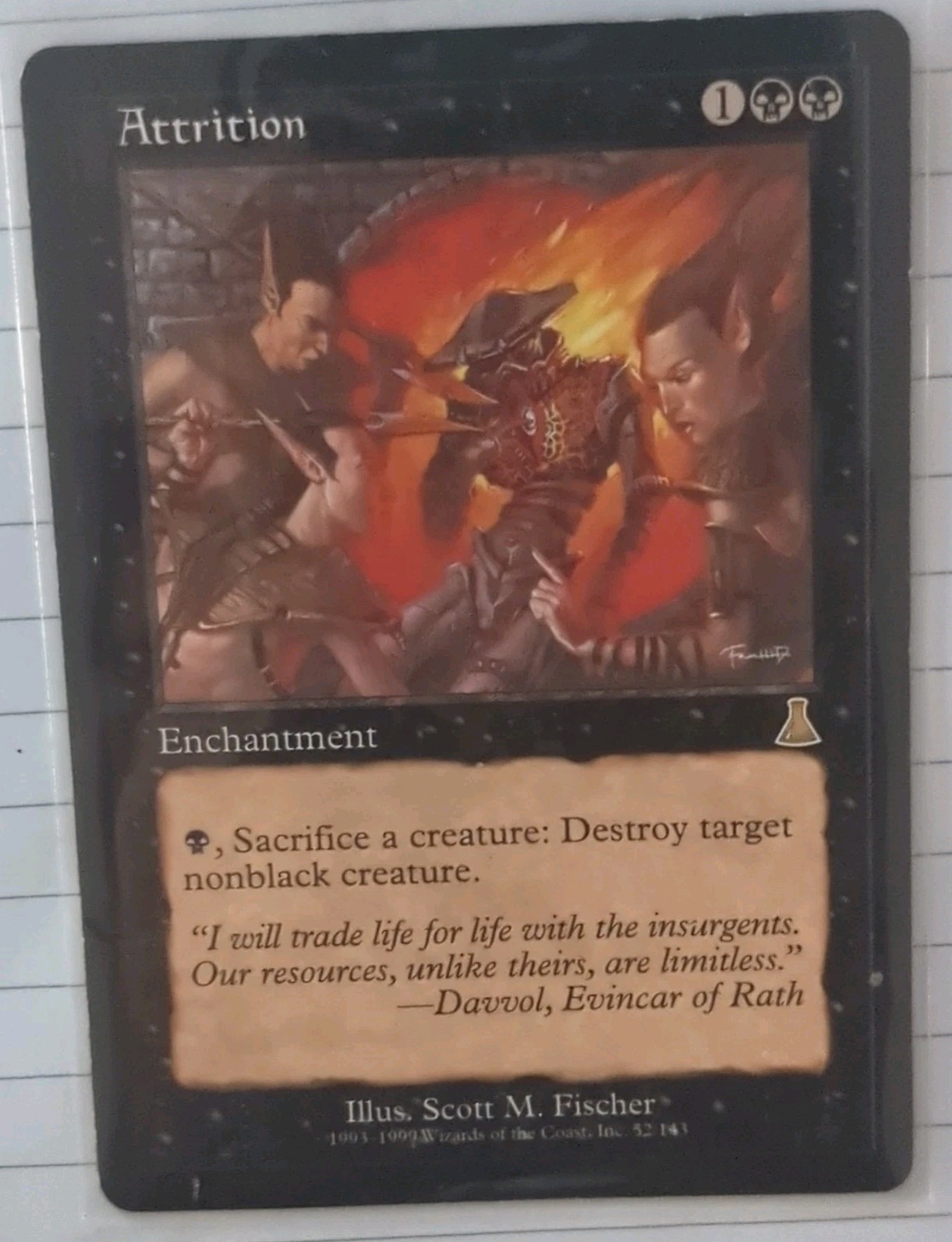 MTG- Attrition - Urza\'s Destiny #52 Rare Black EN 1998 Regular MTG- Attrition - Urza\'s Destiny #52 Rare Black EN 1998 Regular