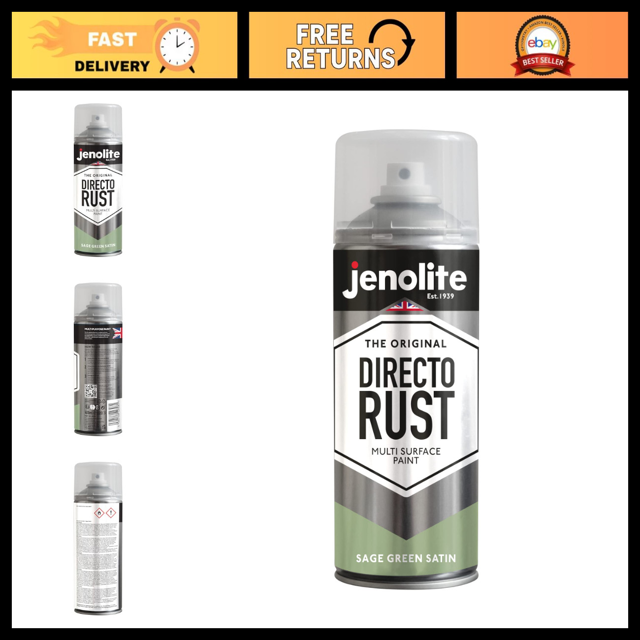 Rust-Resistant Satin Finish Spray Paint, Sage Green 13.5oz - Perfect for DIY Pro